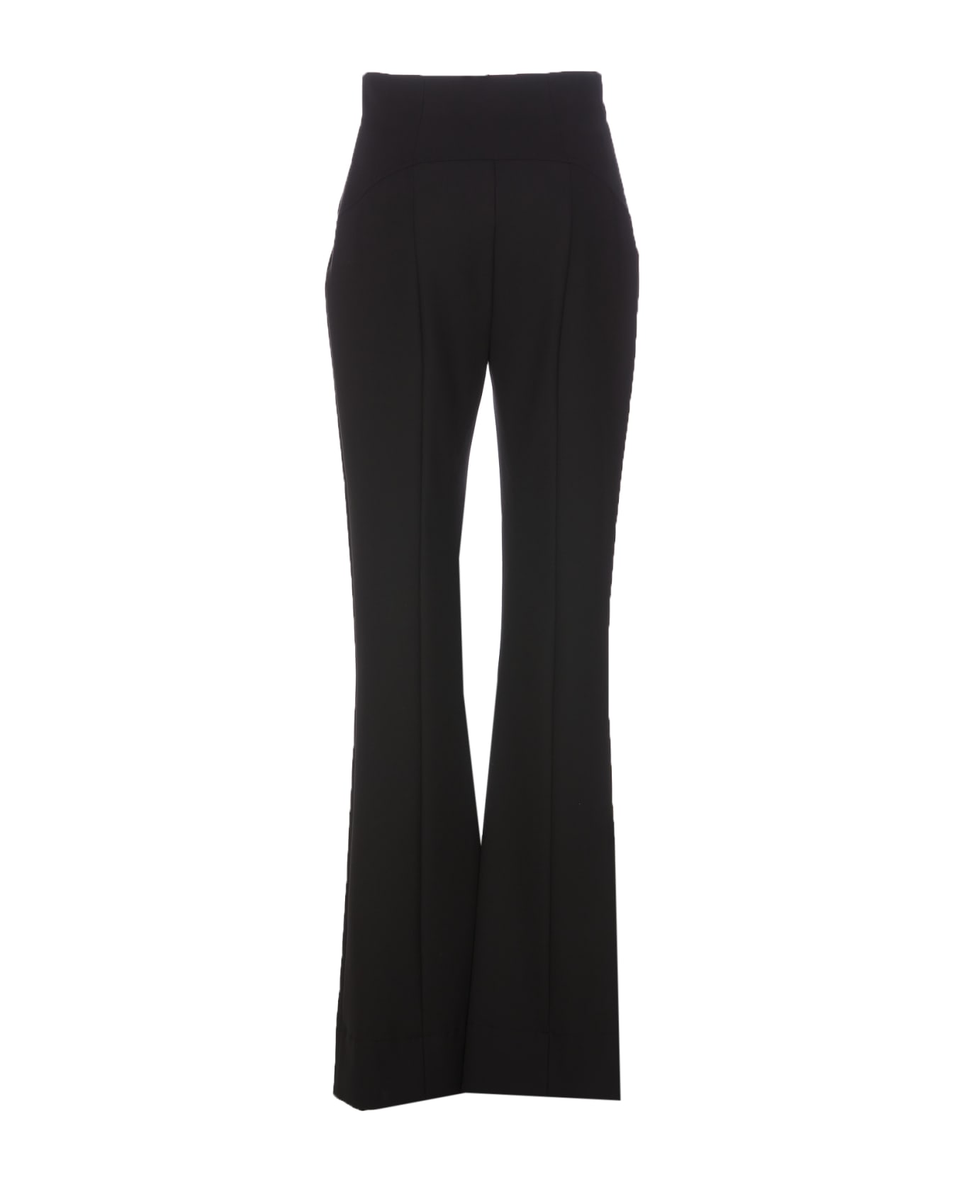 Pinko Trousers With Logoed Buckle - Black