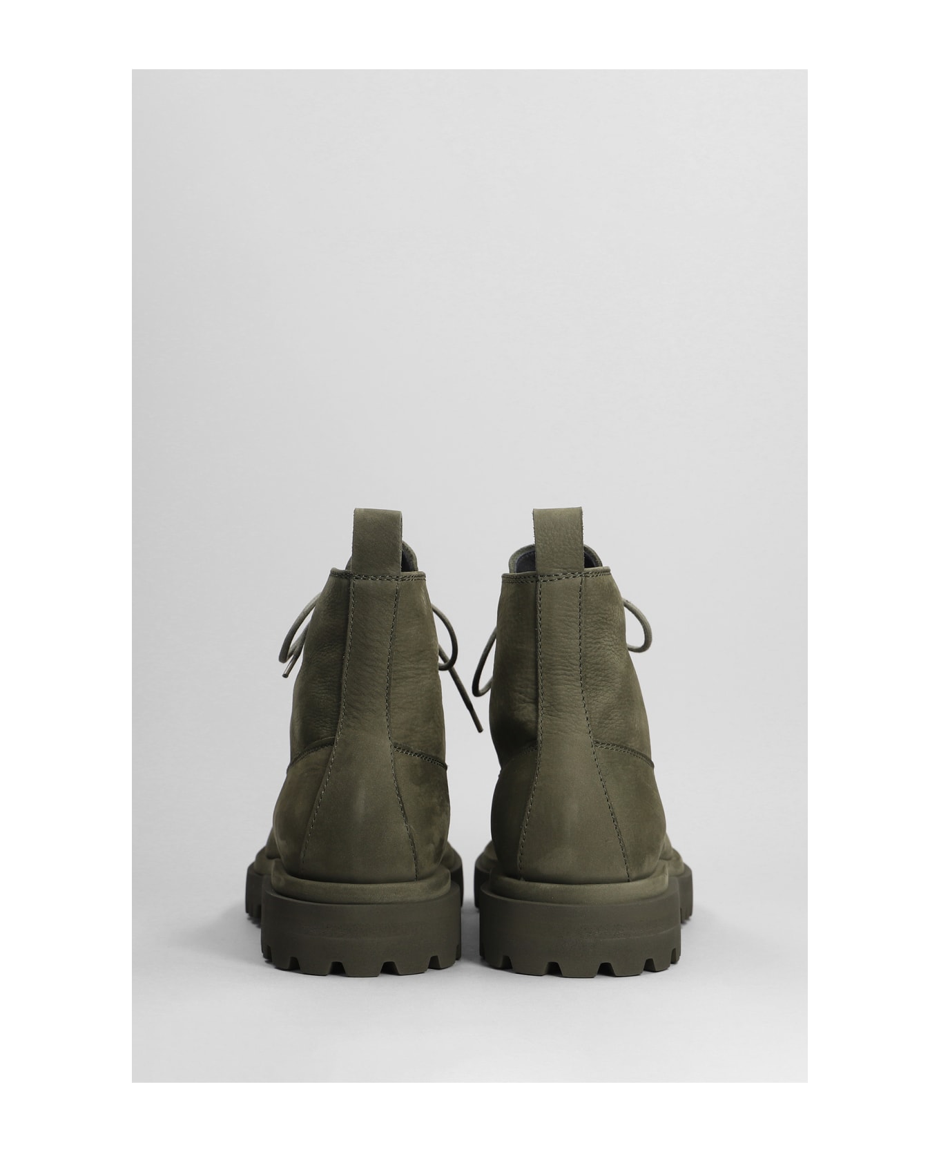 Officine Creative Eventual 020 Combat Boots In Green Suede - green