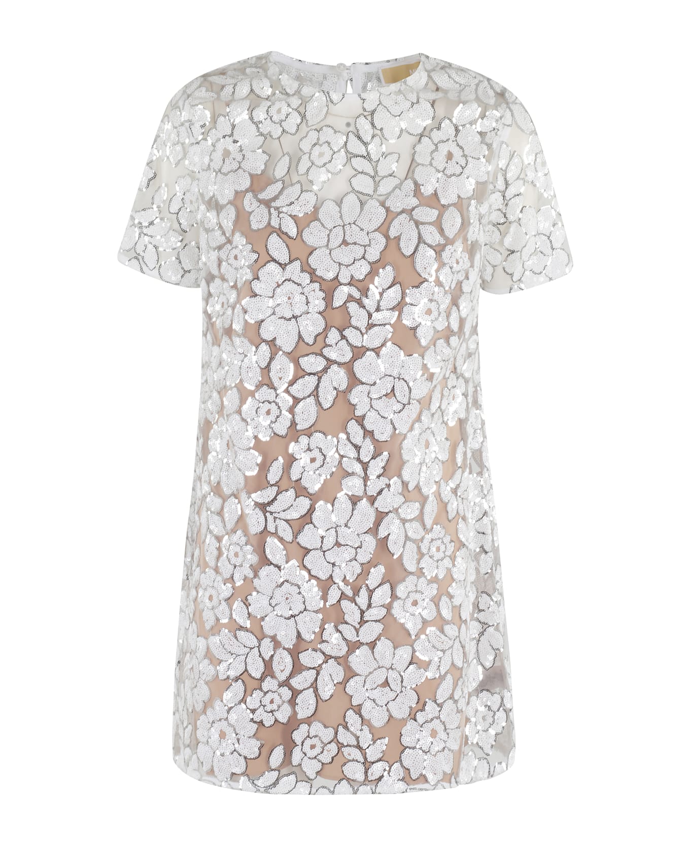 MICHAEL Michael Kors Sequin Floral Tshirt Drs - White White 