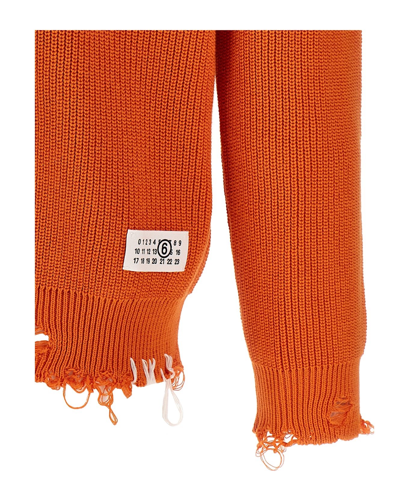 MM6 Maison Margiela Destroyed Sweater - orange