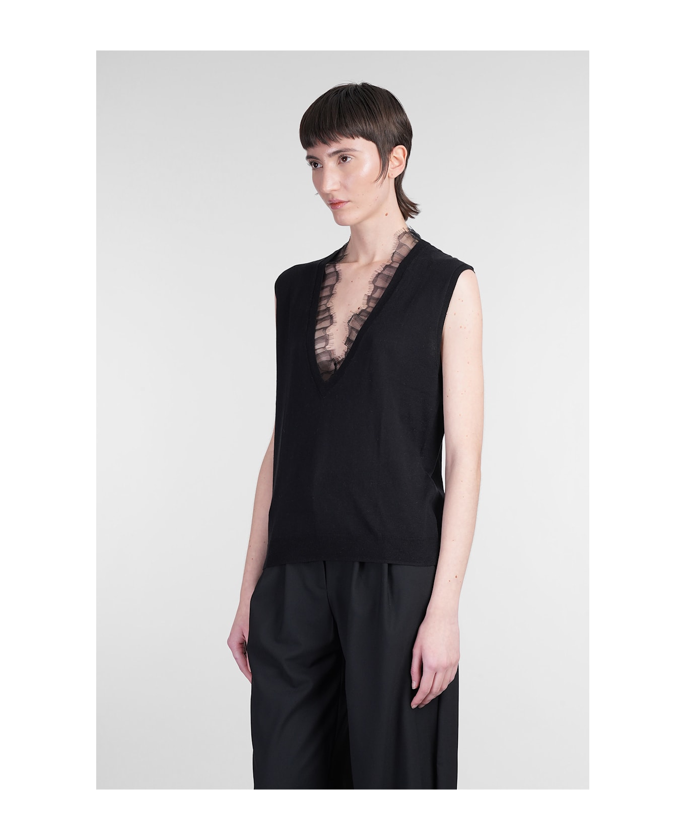 IRO Jayda Vest In Black Cotton - black