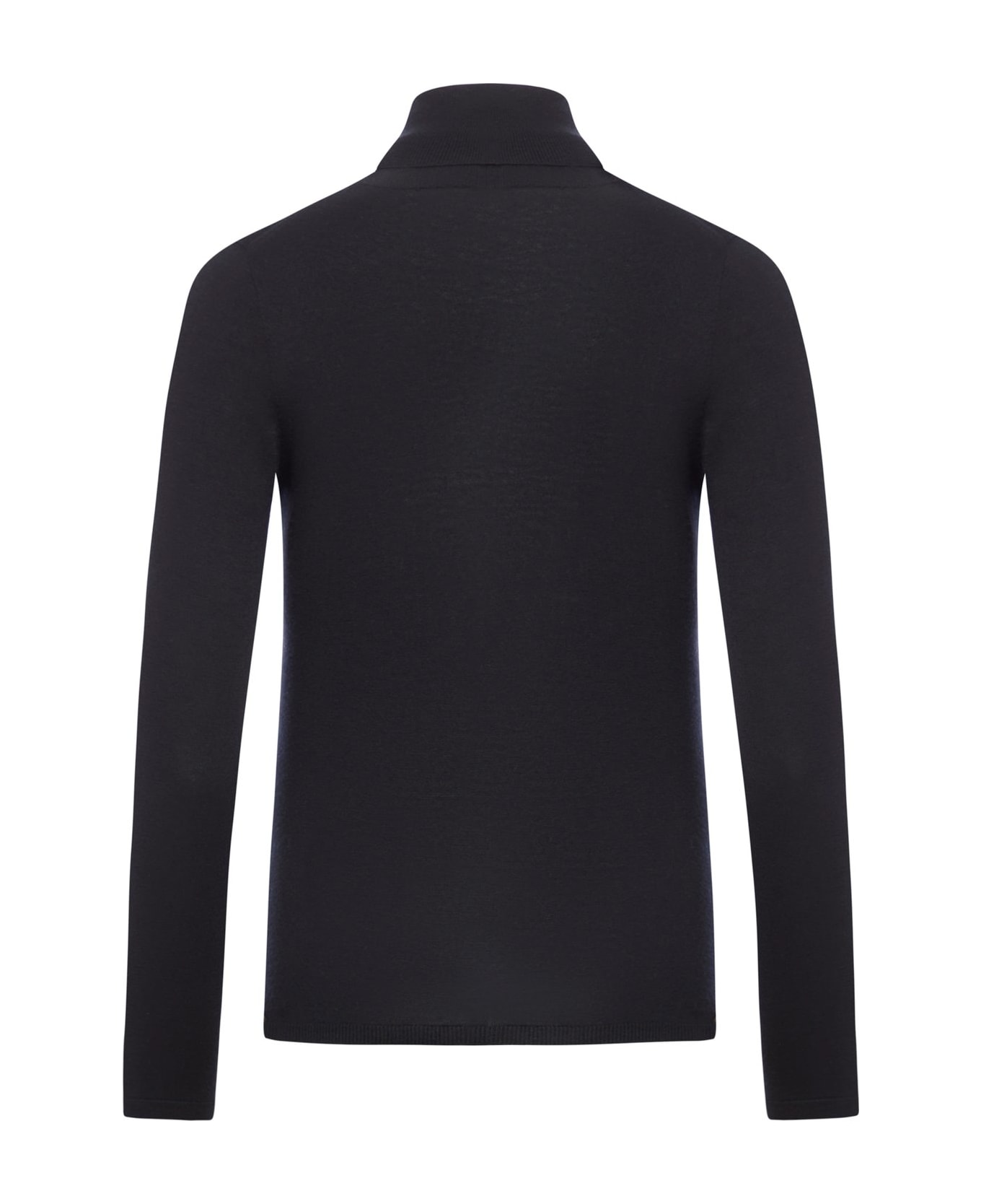 Max Mara Turtleneck Long-sleeved Knitted Top - Nero