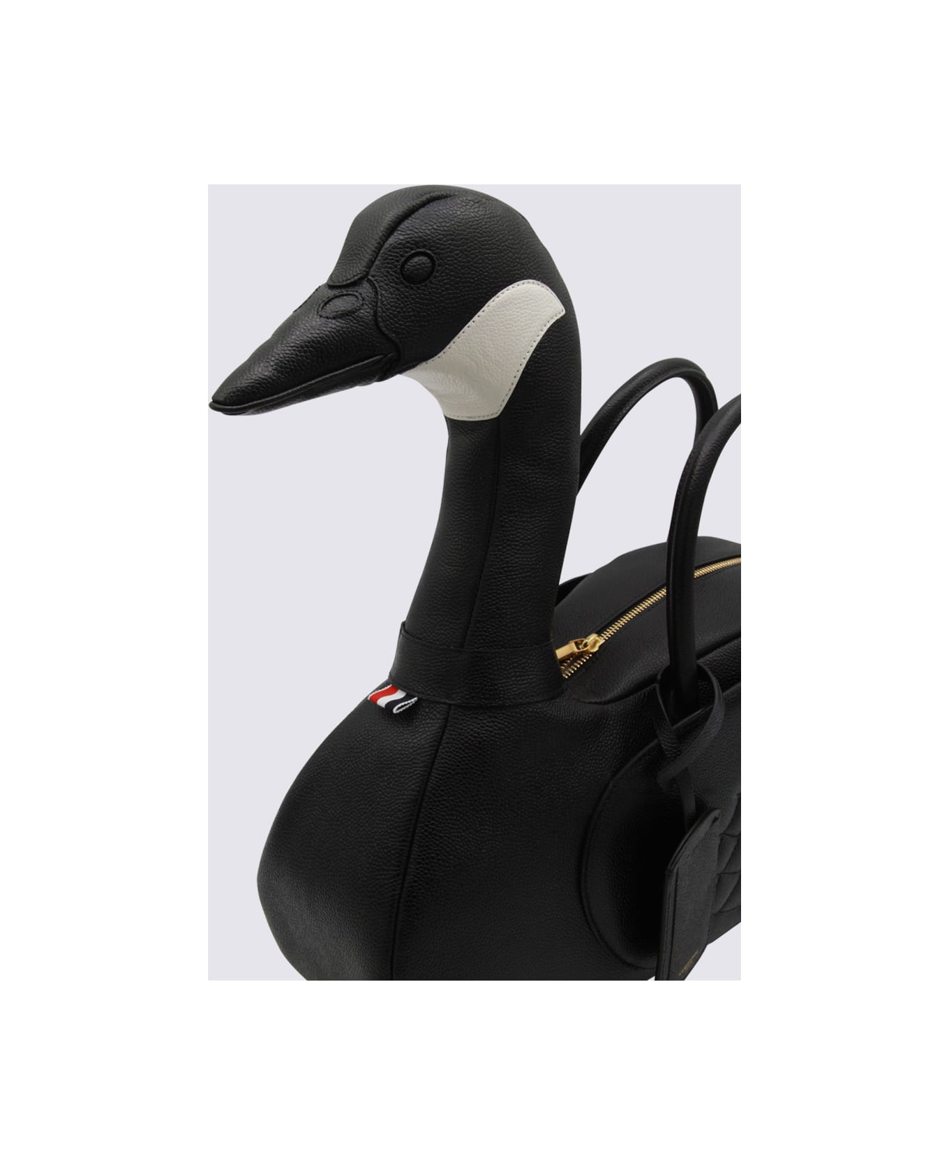 Thom Browne Black Leather Goose Top Handle Bag - Black