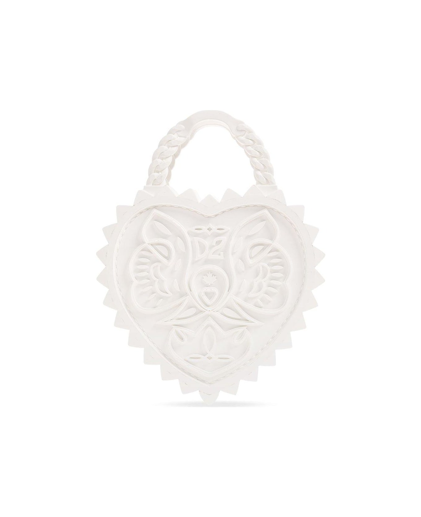 Dsquared2 Open Your Heart Top Handle Bag - Bianco
