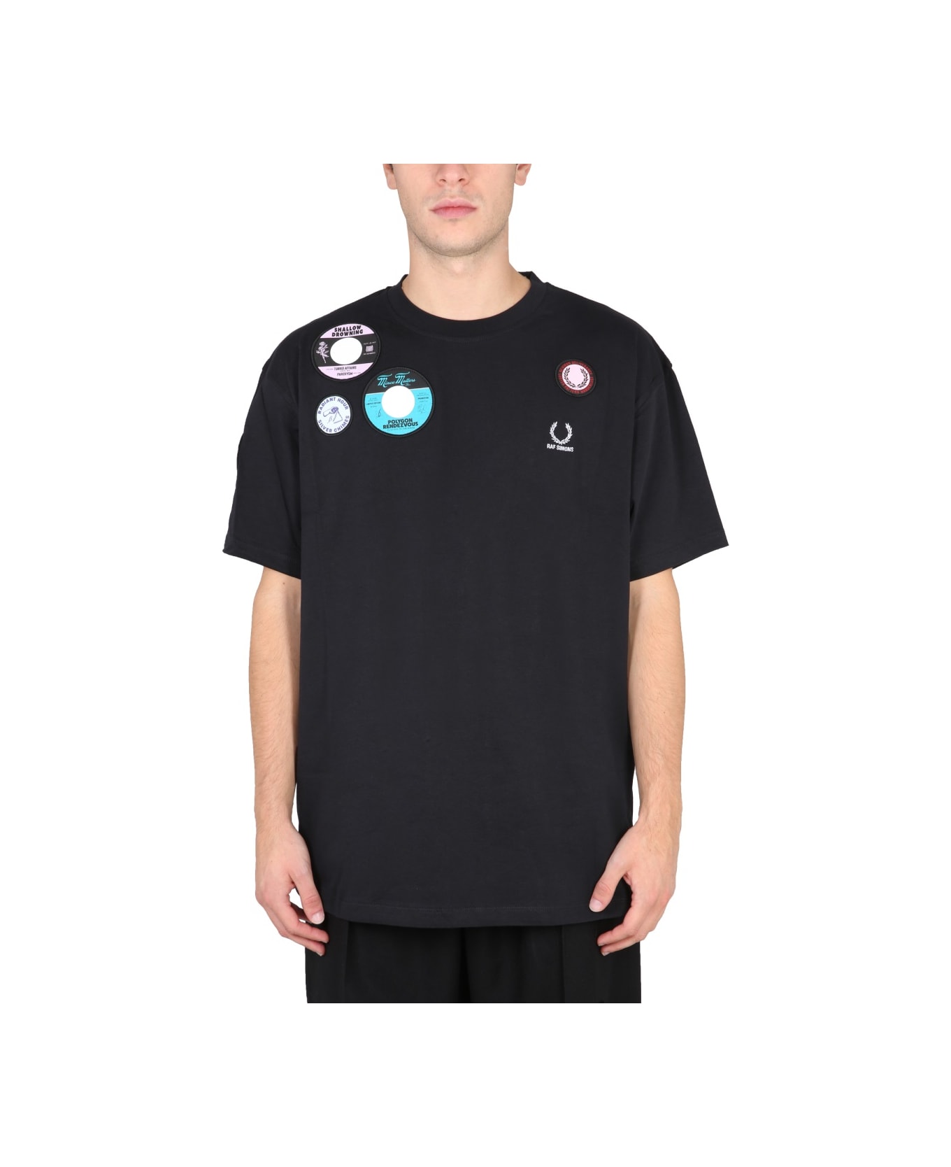 Fred Perry by Raf Simons Oversized T-shirt With Patch - BLACK シャツ