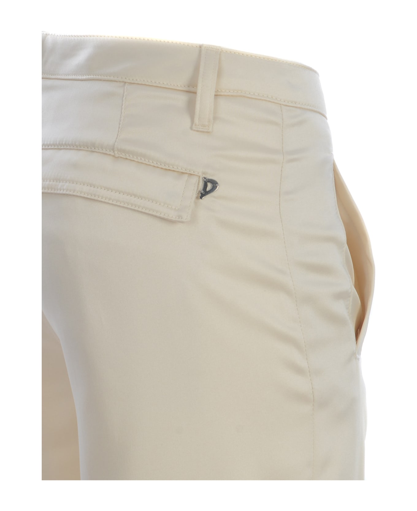 Dondup Cargo Trousers Dondup "tori" Made Of Satin - Crema