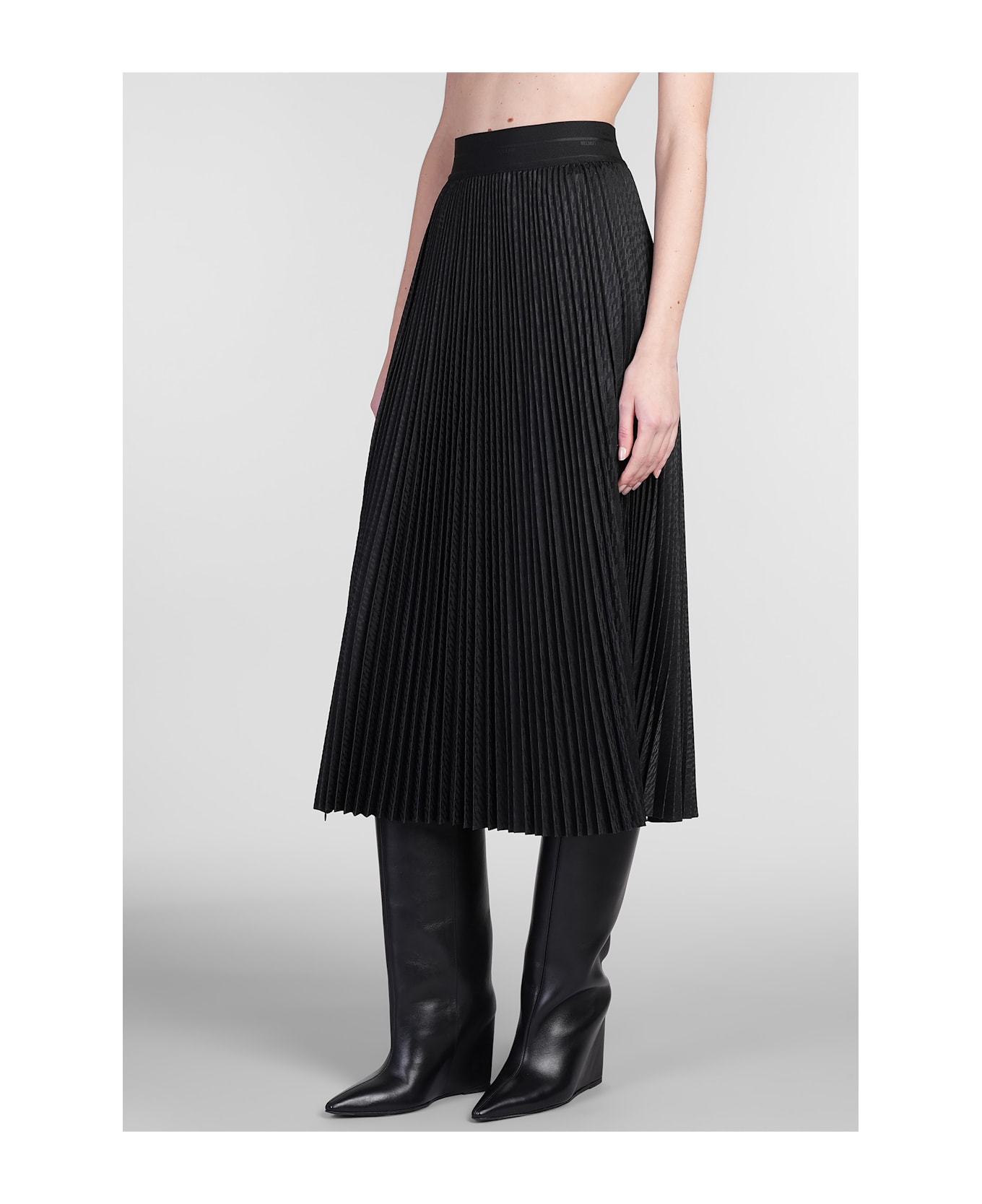 Helmut Lang Skirt In Black Polyester - black