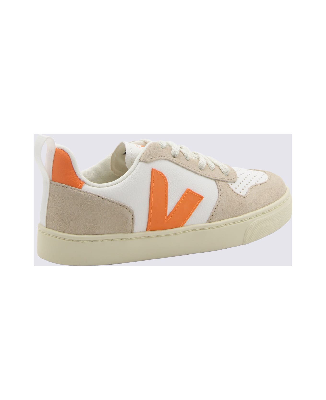 Veja White Fury And Almond Leather V-1o Sneakers