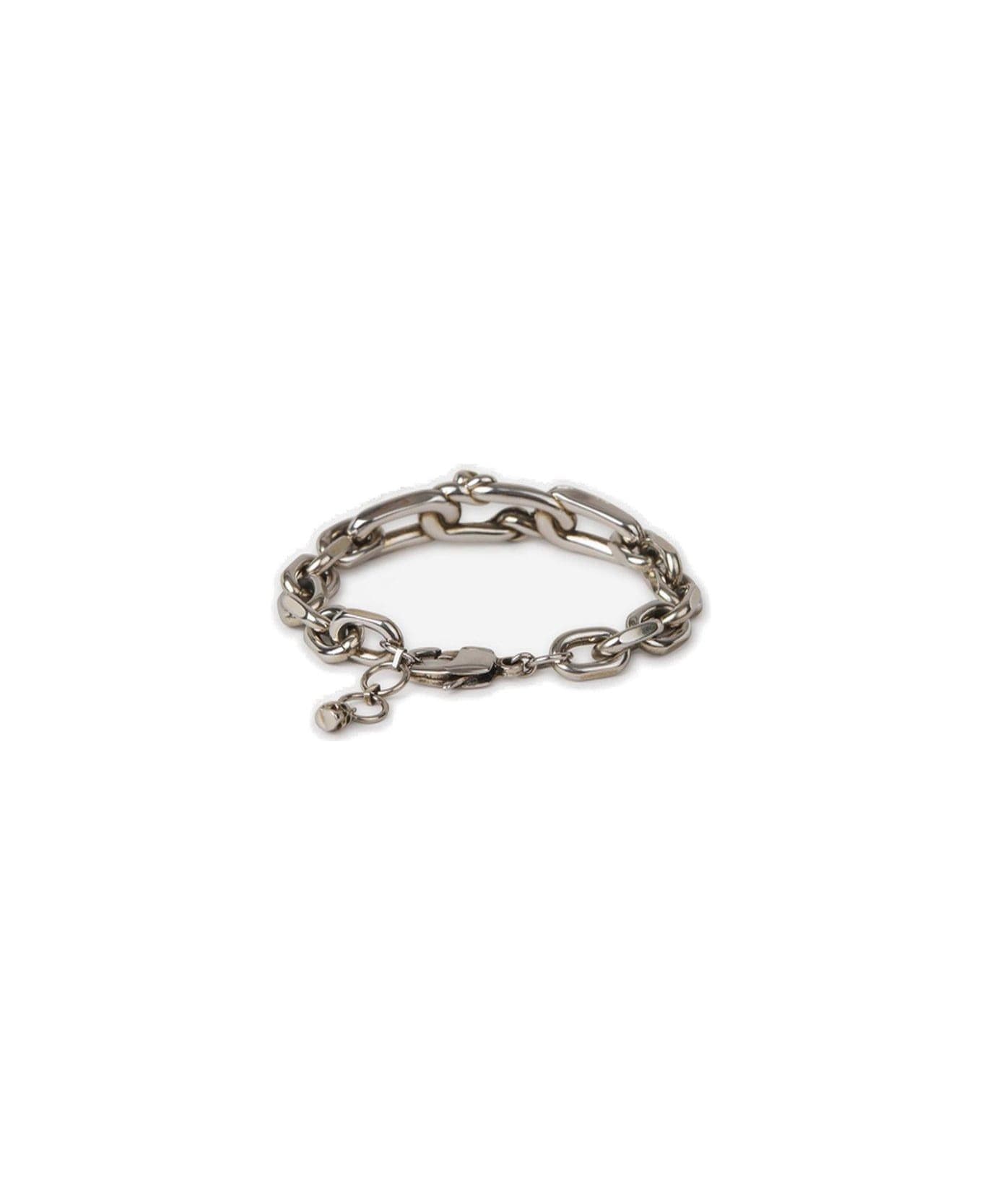 Alexander McQueen Snake & Skull Chain Bracelet - A.silver+jet sw