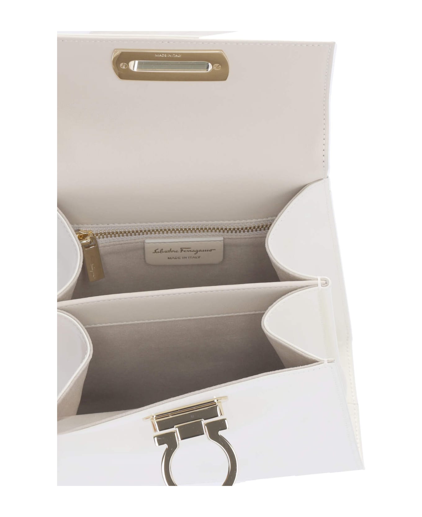 Ferragamo 
iconic S
 Handbag - Cream