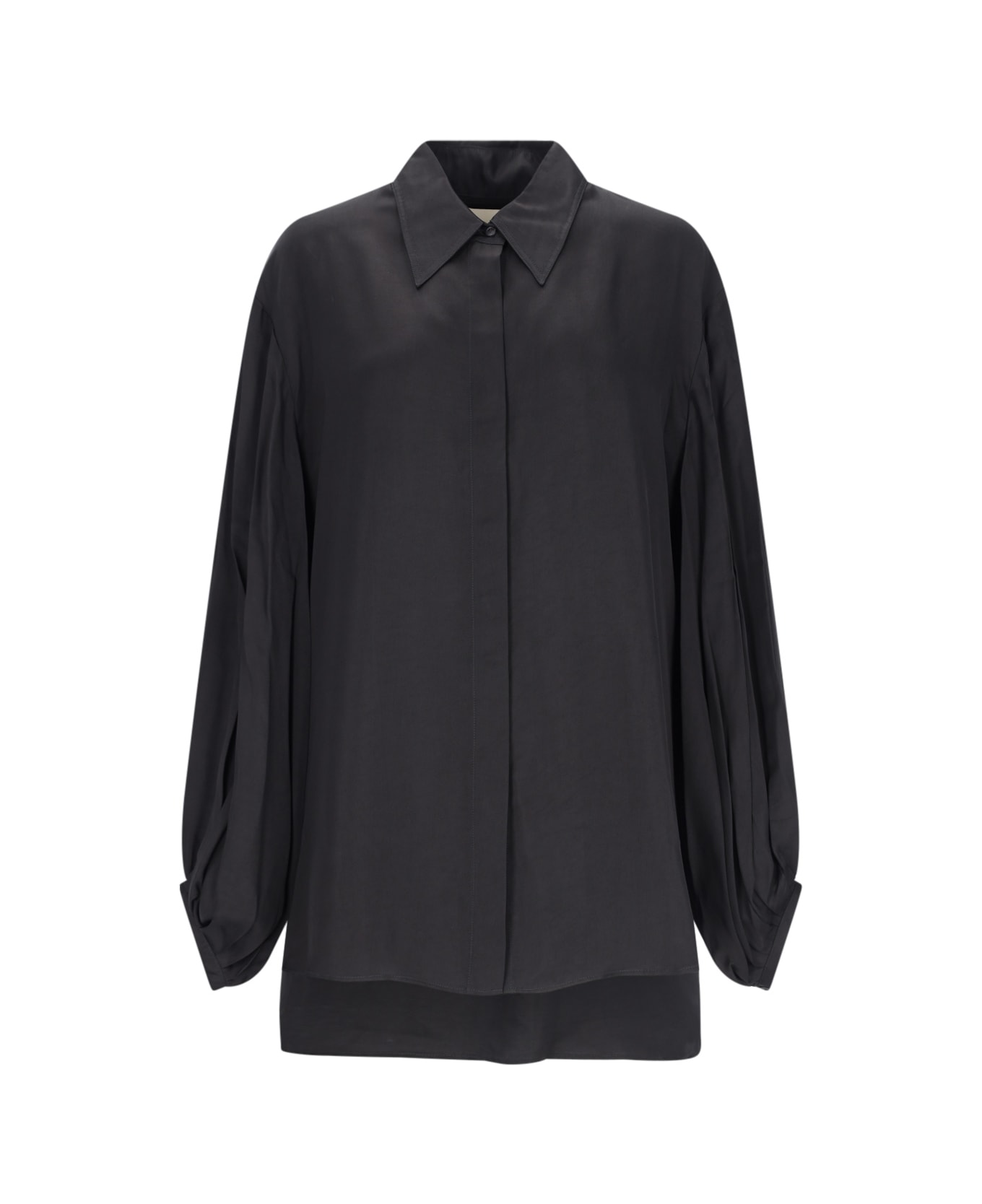 Khaite 'the Bam Top' Pleated Shirt - Black  