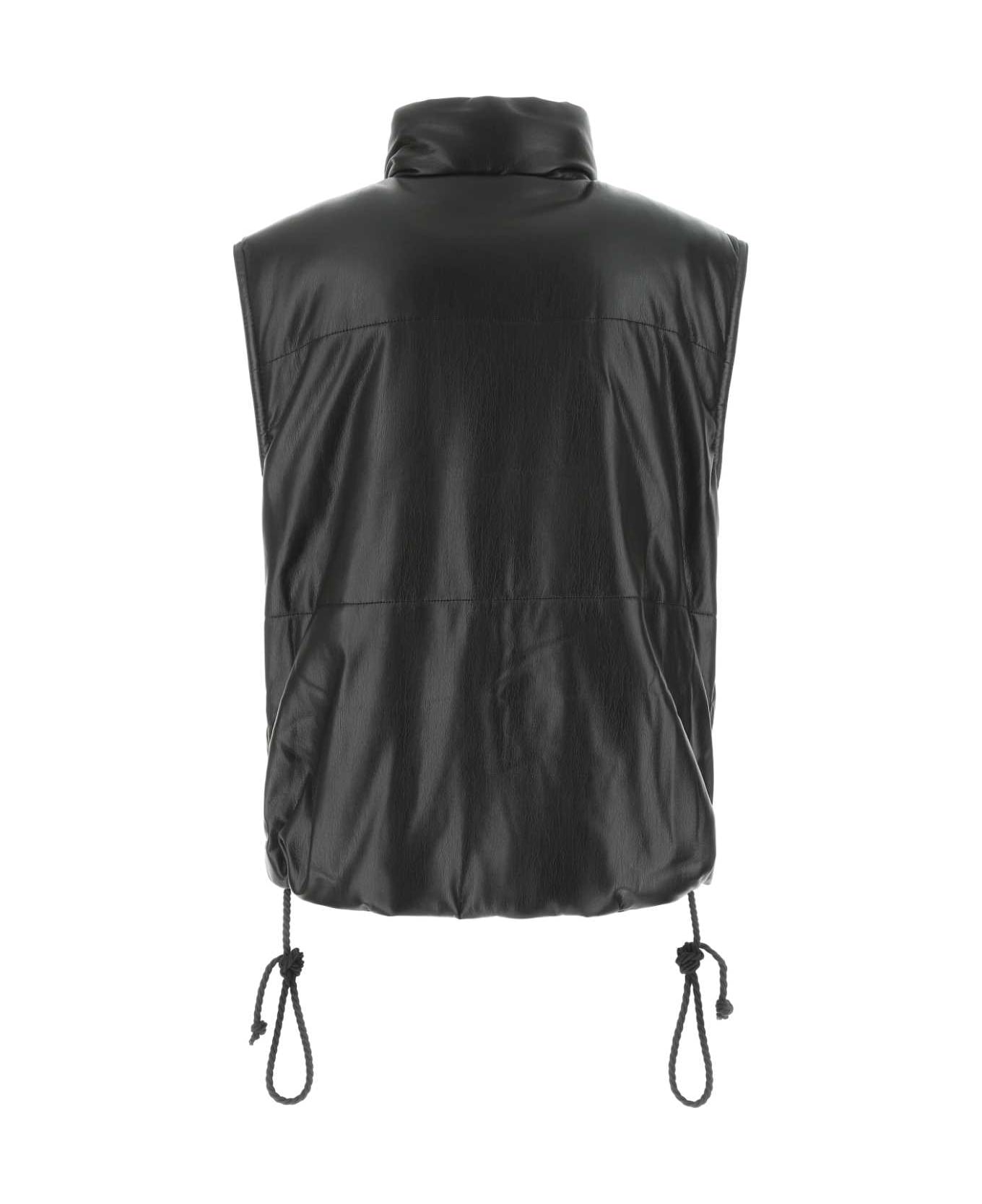 Nanushka Black Synthetic Leather Padded Jacket - BLACK シャツ