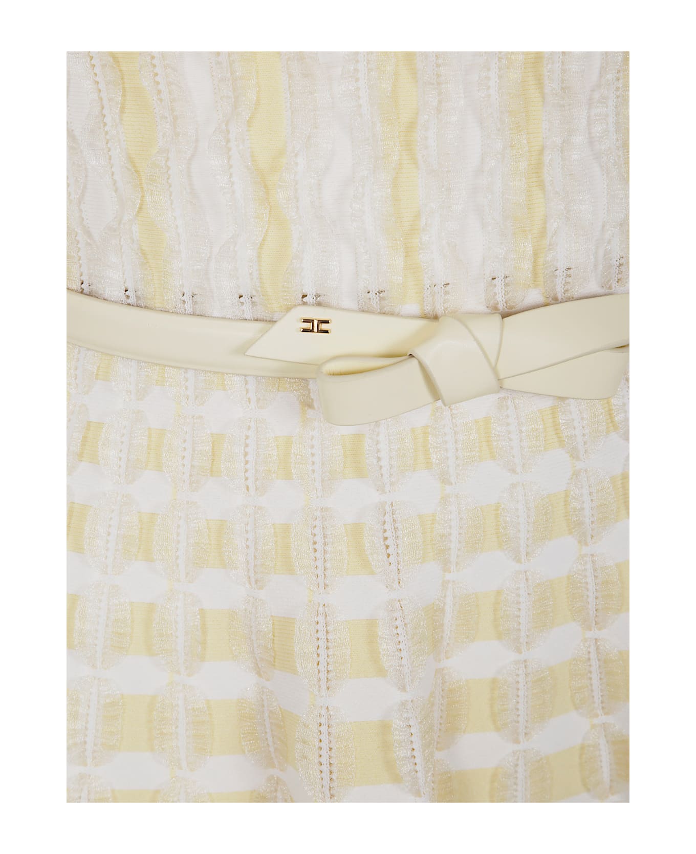 Elisabetta Franchi Mini Knit Dress - Lemonade Ivory
