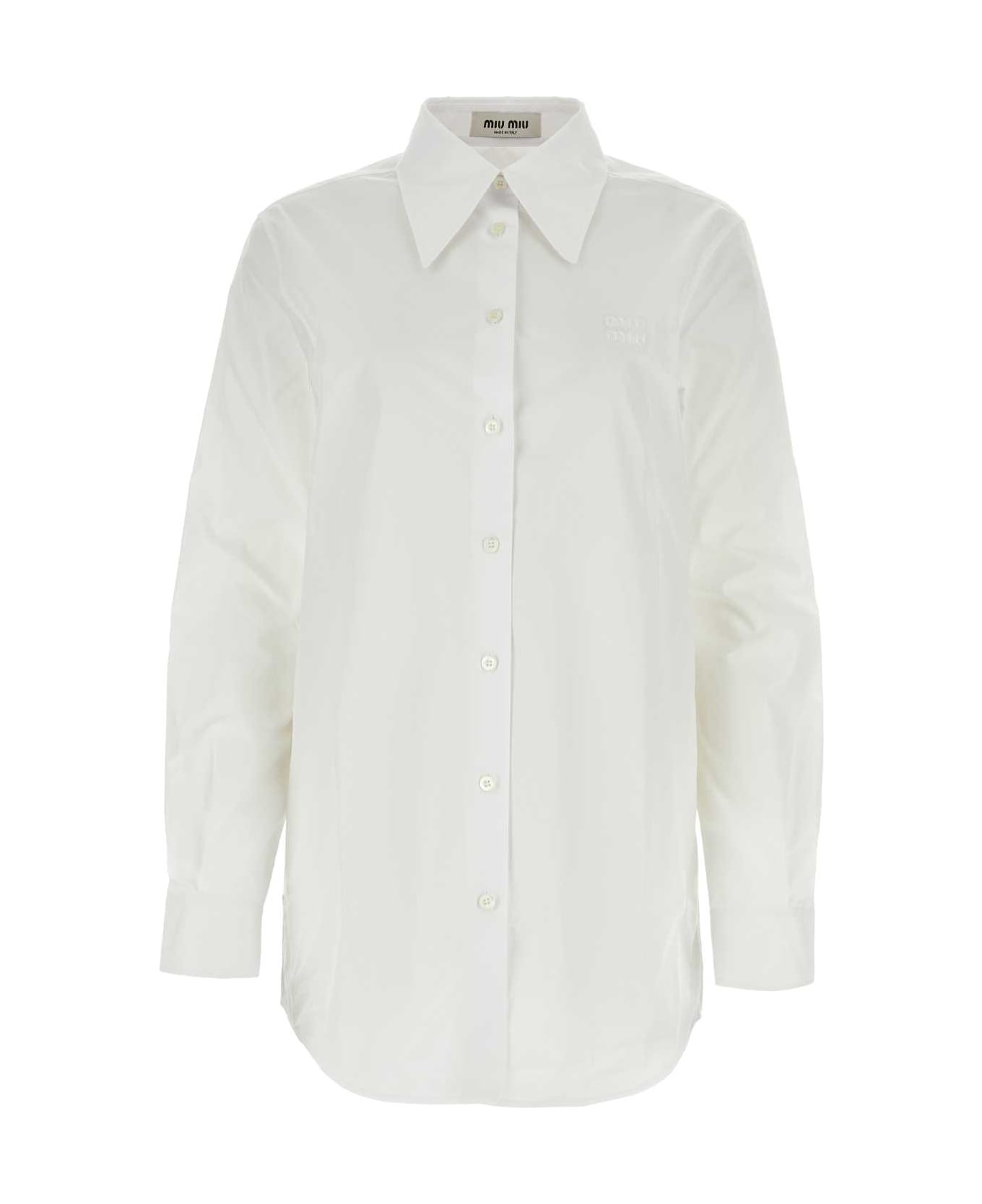 Miu Miu White Poplin Shirt - BIANCO