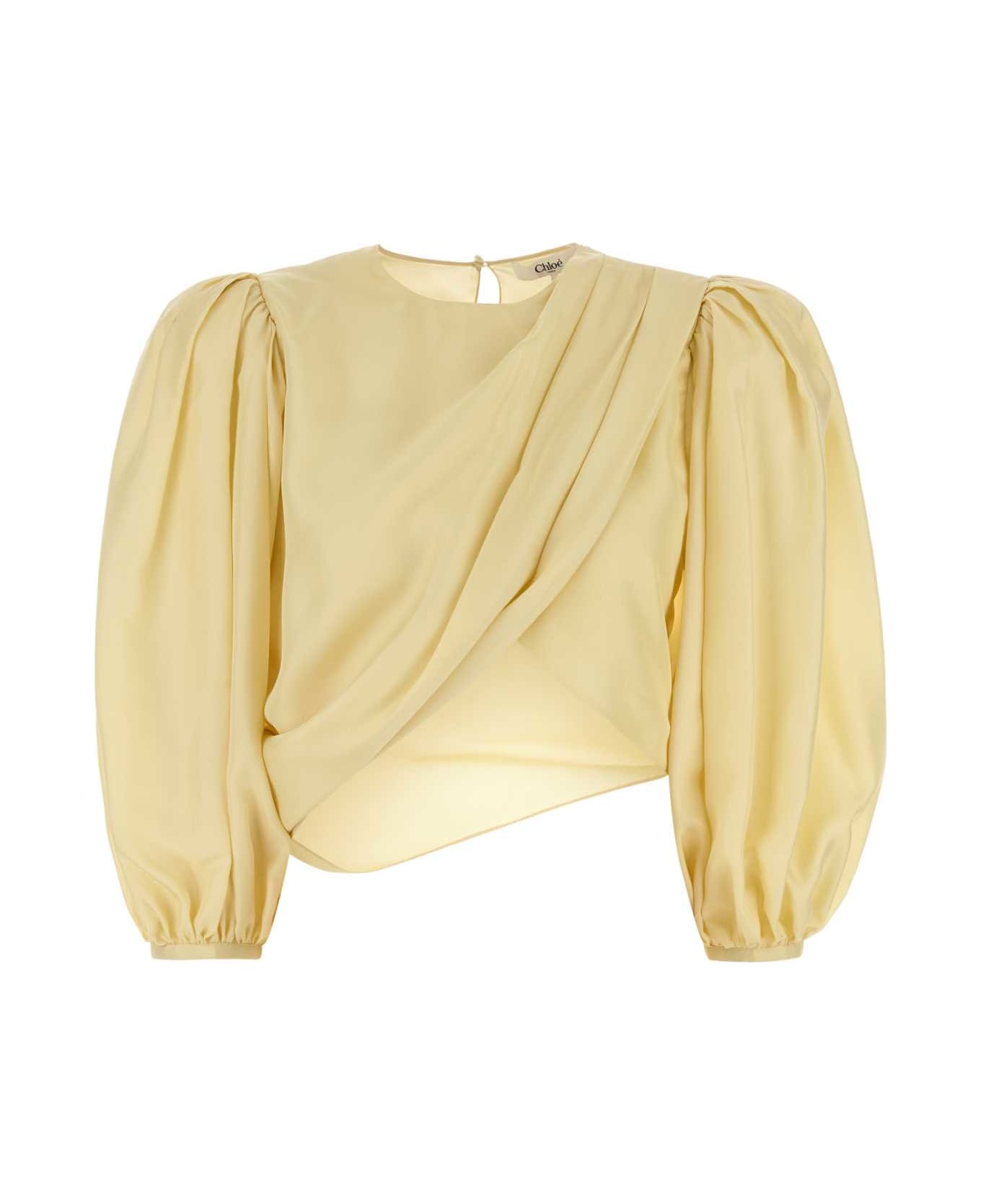 Chloé Pastel Yellow Satin Blouse - POWDERYELLOW