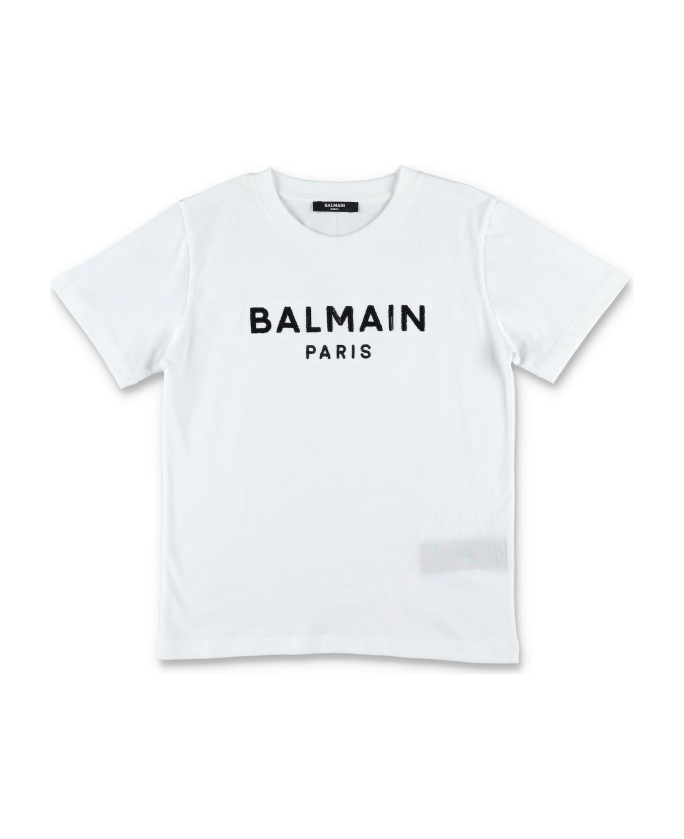 Balmain Sequins Logo T-shirt - WHITE/BLACK