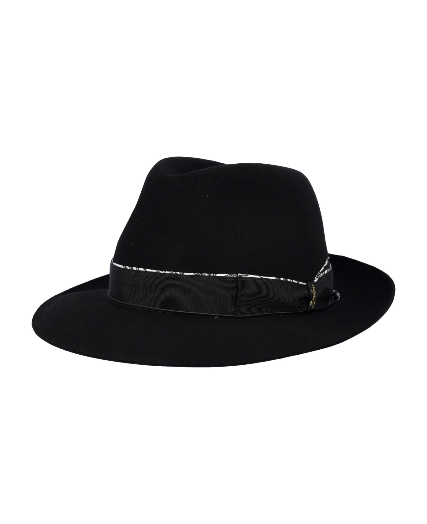 Borsalino Alessandria Tesa Media - BLACK + BLACK 帽子