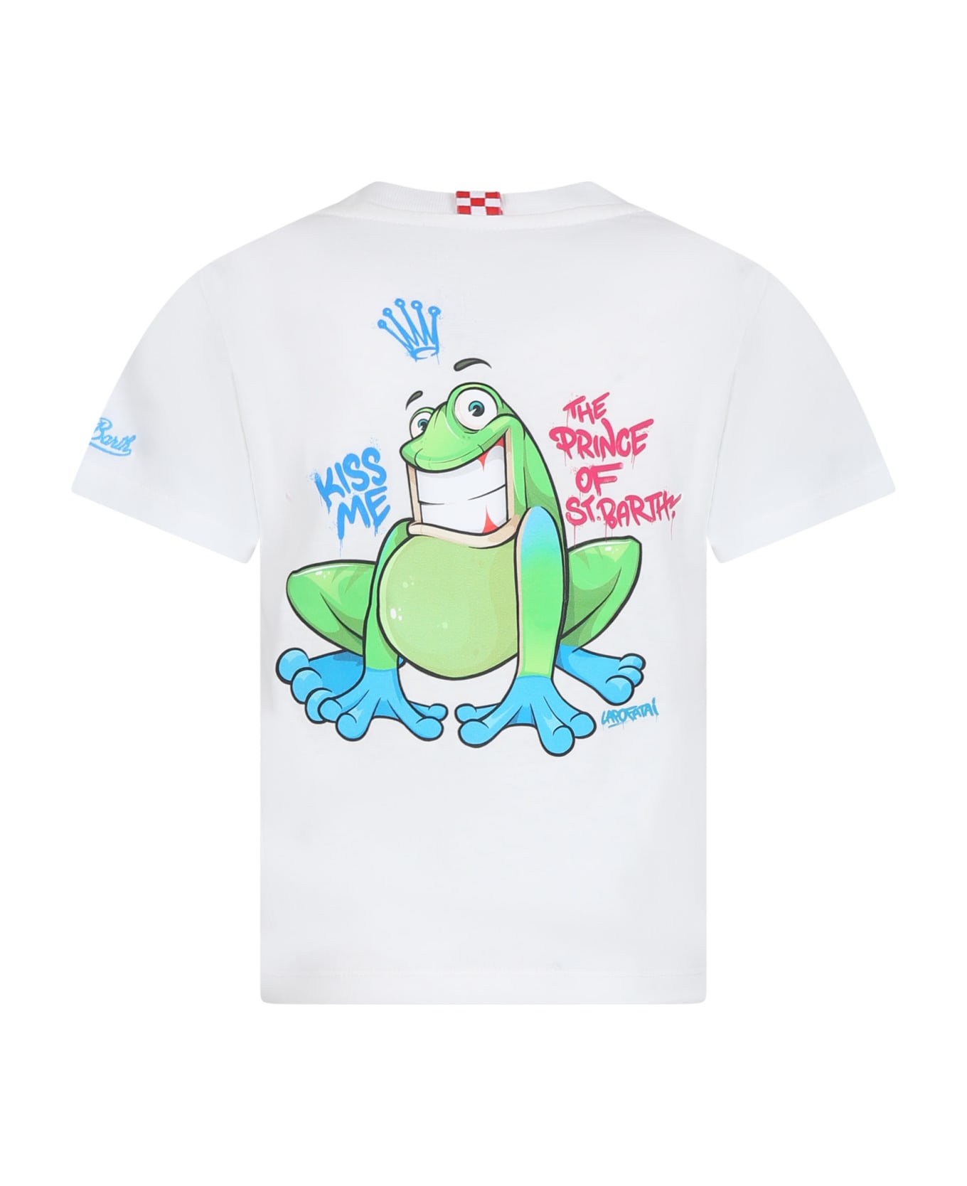 MC2 Saint Barth White T-shirt For Boy With Frog And Logo - White