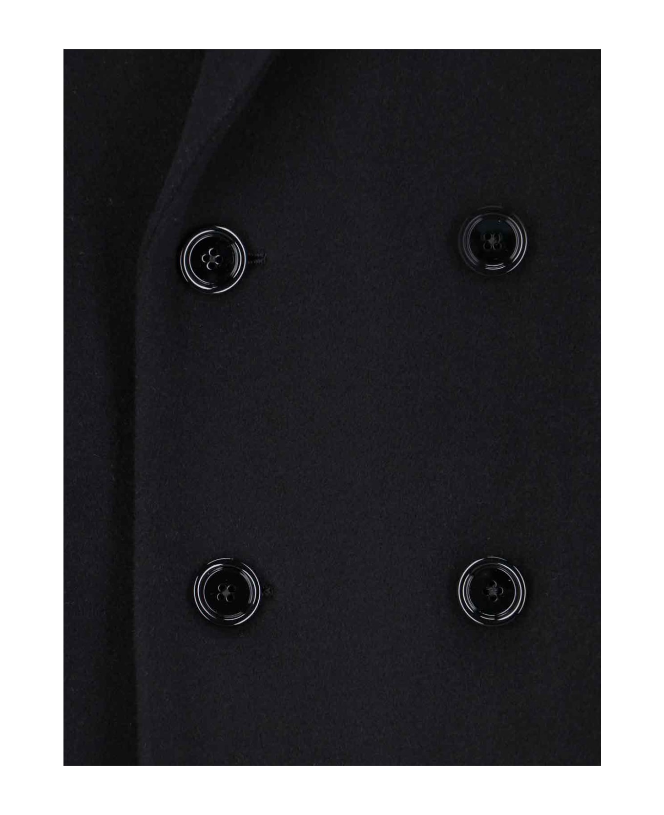 Lardini Double-breasted Midi Coat - Black  