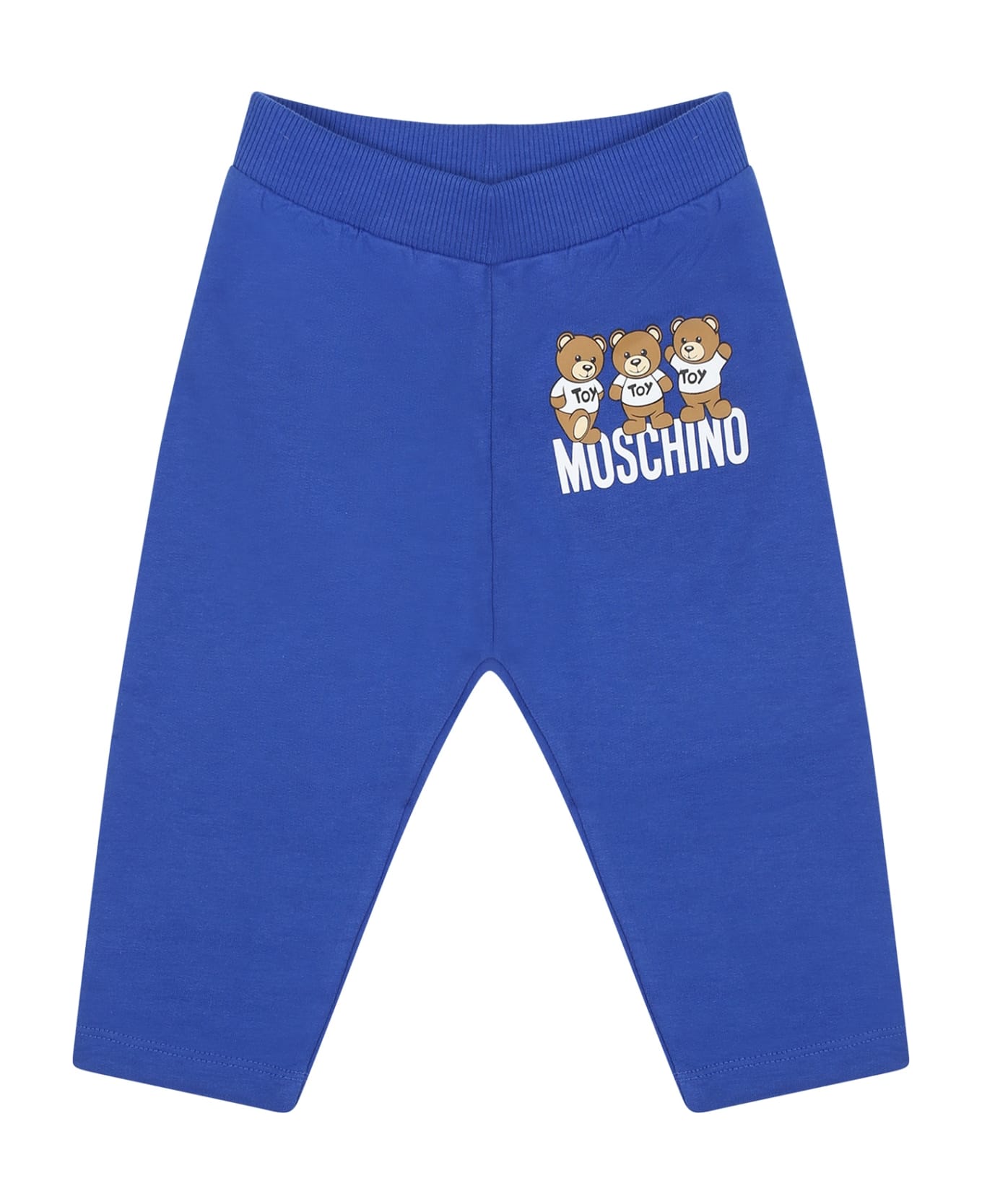 Moschino Blue Leggings For Babykids With Teddy Bears And Logo - Light Blue ボトムス