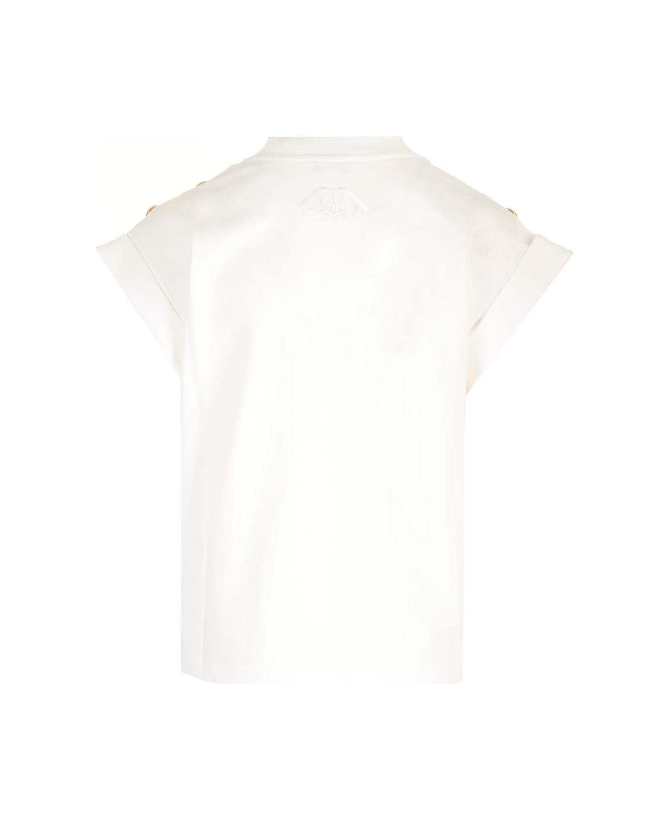 Alexander McQueen Seal Button T-shirt - White