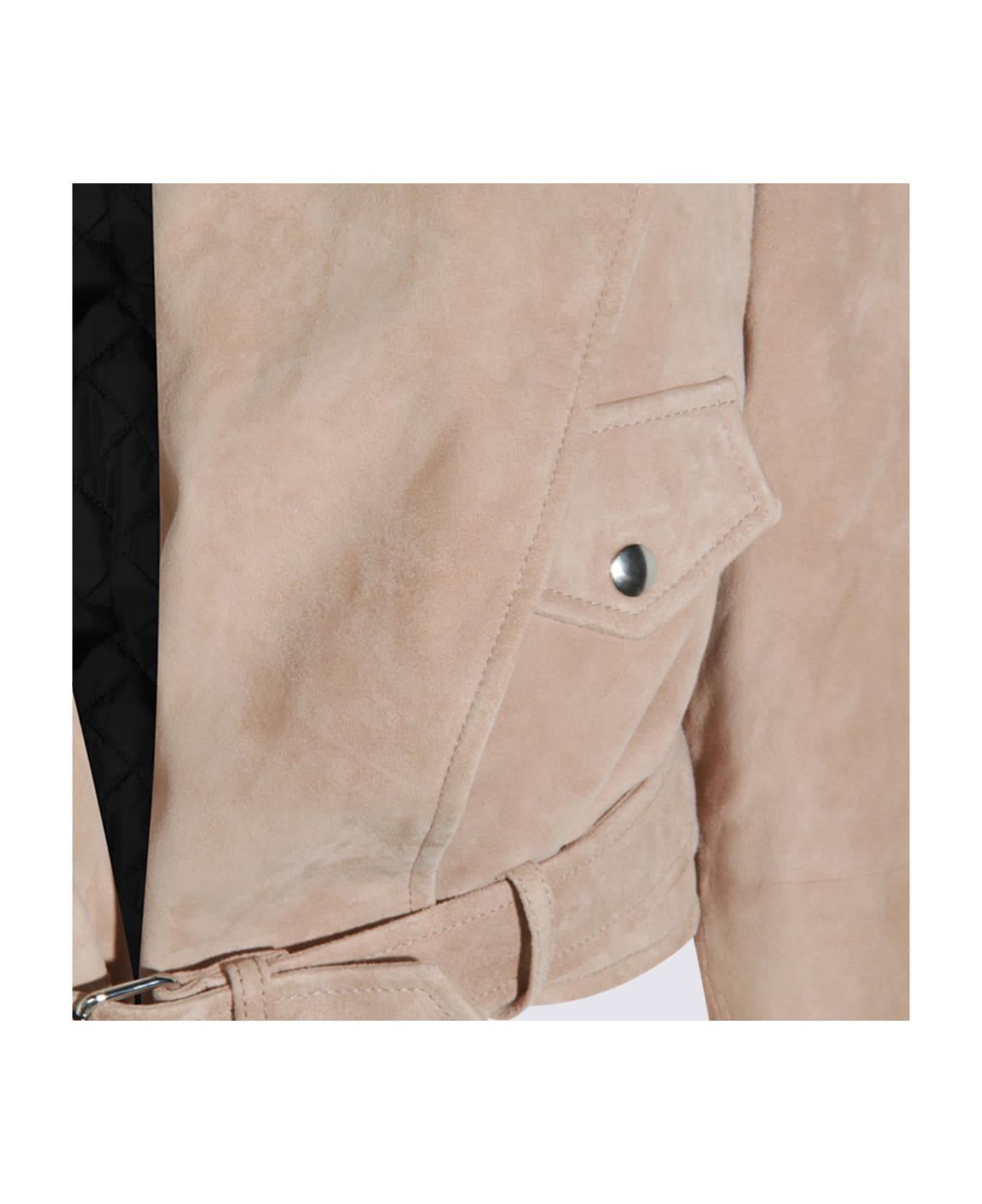Alaia Beige Leather Jacket - BEIGE CLAIR