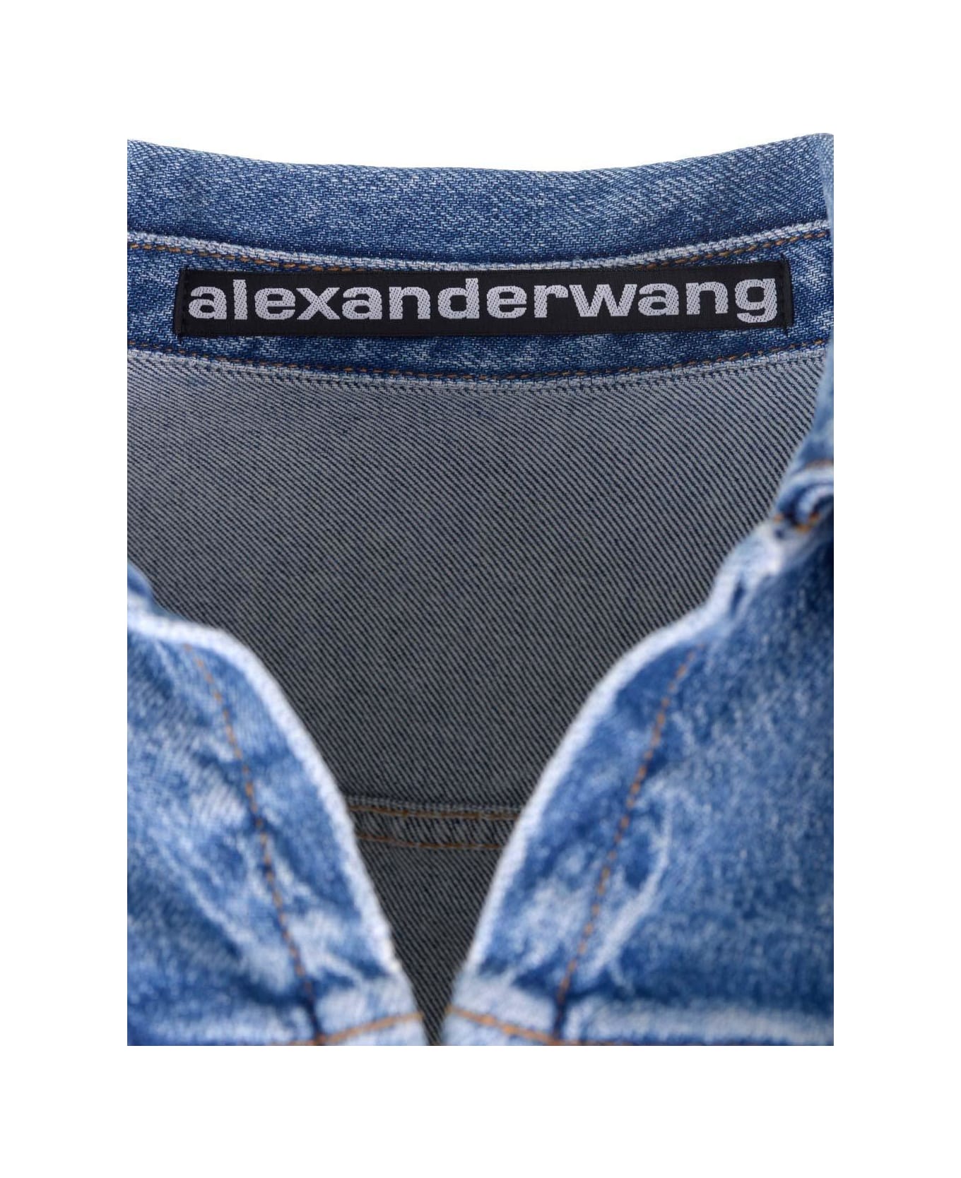 Alexander Wang Shrunken Trucker Cardi Denim Jacket - A Classic Medium Indigo