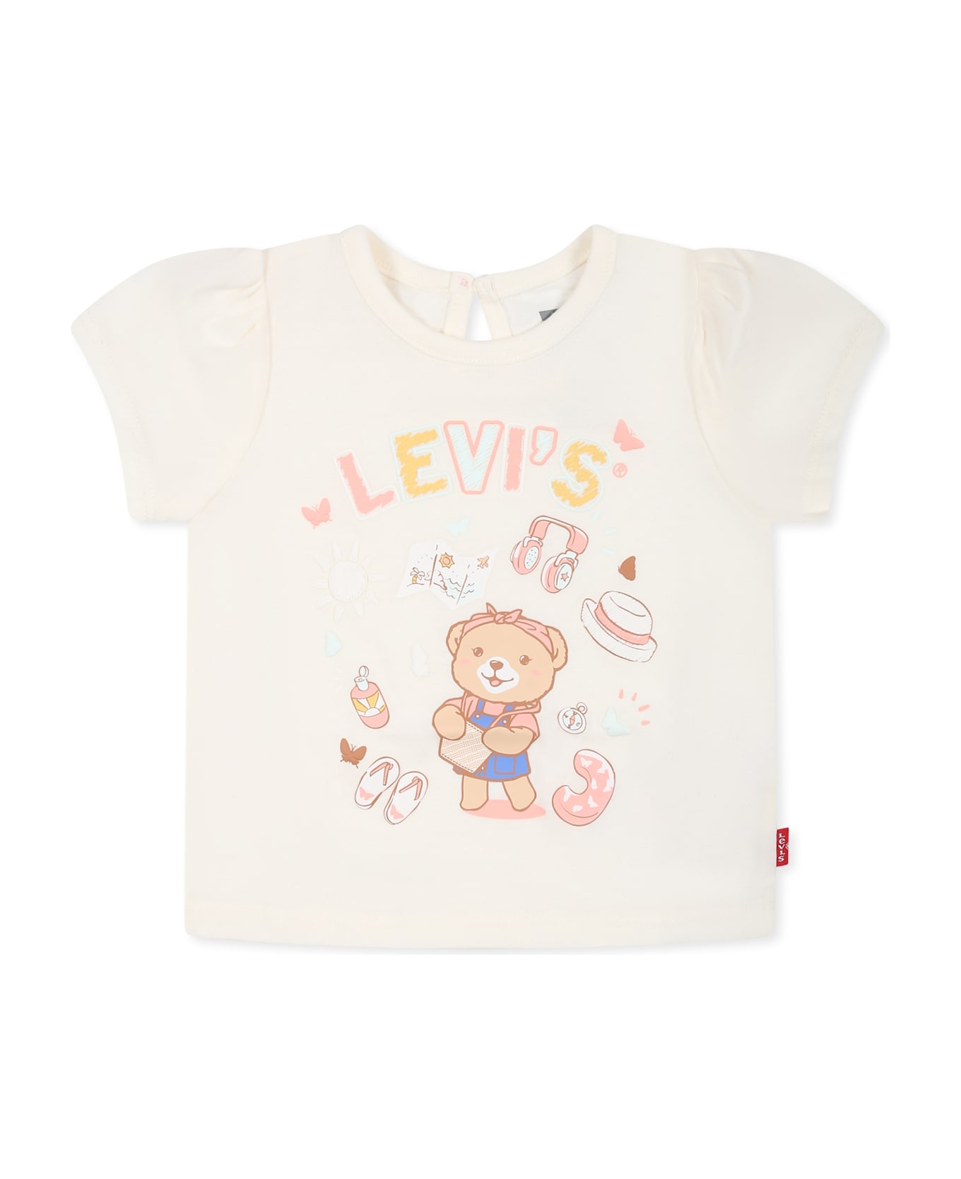 Levi
s Ivory T-shirt For Baby Girl With Bear - Ivory