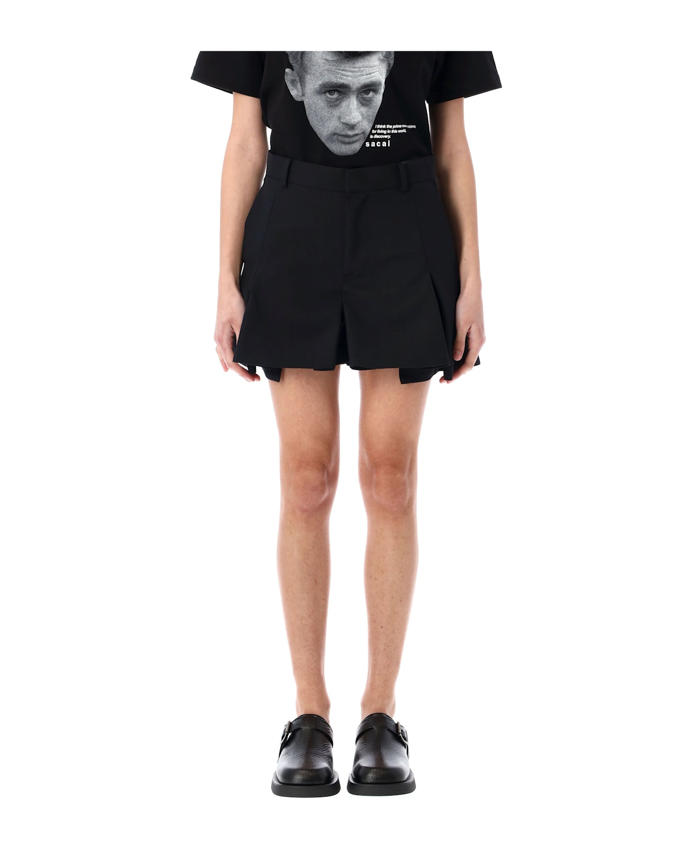 Sacai Pleated Shorts - BLACK ショートパンツ