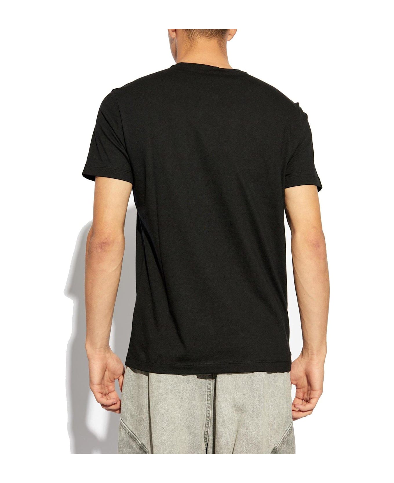 Versace Medusa Milano Embellished Crewneck T-shirt - BLACK (Black)