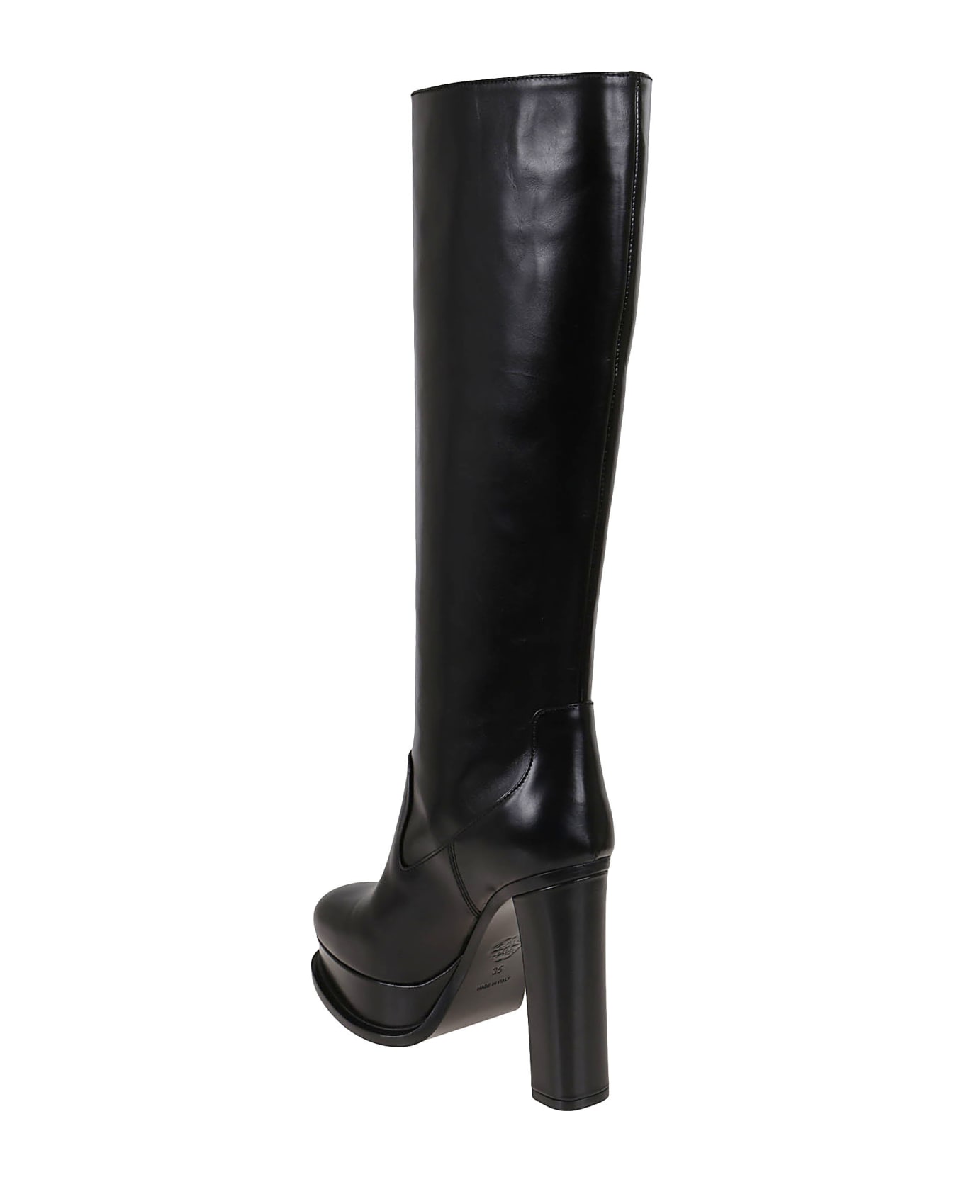 Alexander McQueen Black Platform Knee Boot - Black