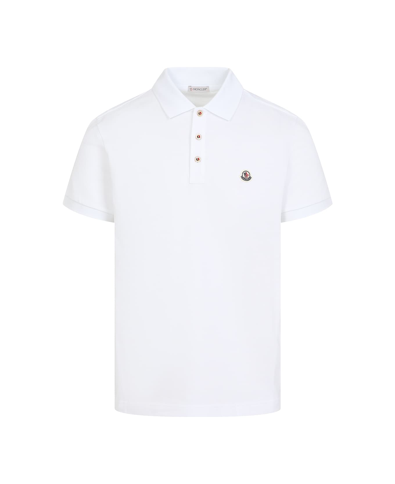 Moncler Short Sleeves Polo - White