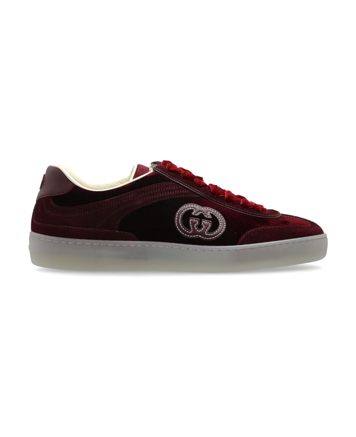 Gucci Velvet Sports Shoes - BORDEAUX