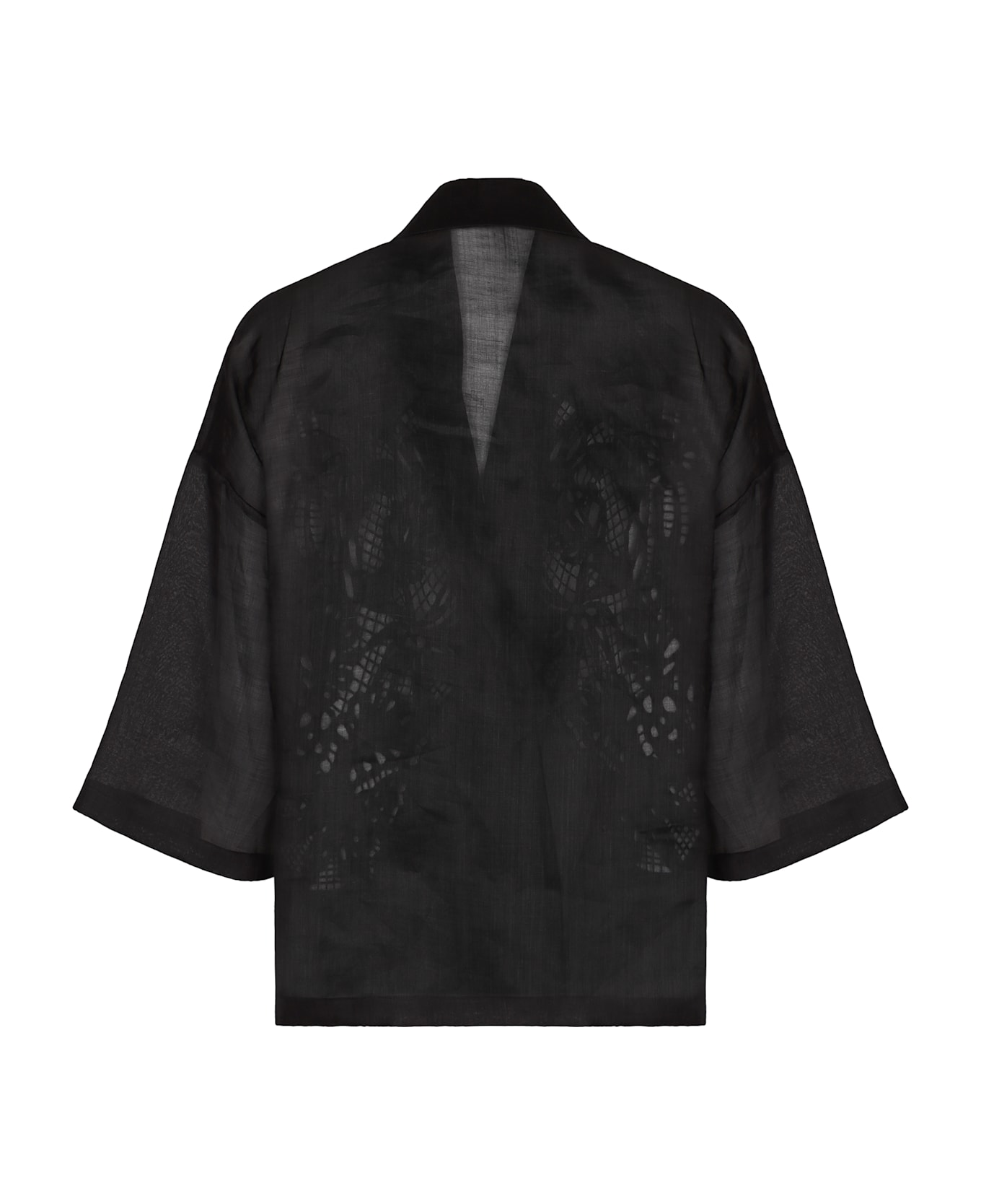 Max Mara Studio Legno Ramie Shirts - black