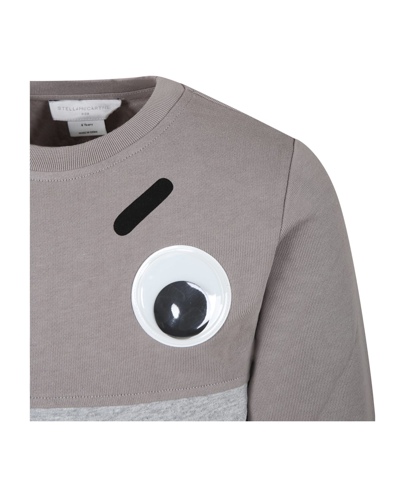 Stella McCartney Kids Gray Sweatshirt For Boy With Shark - Grey