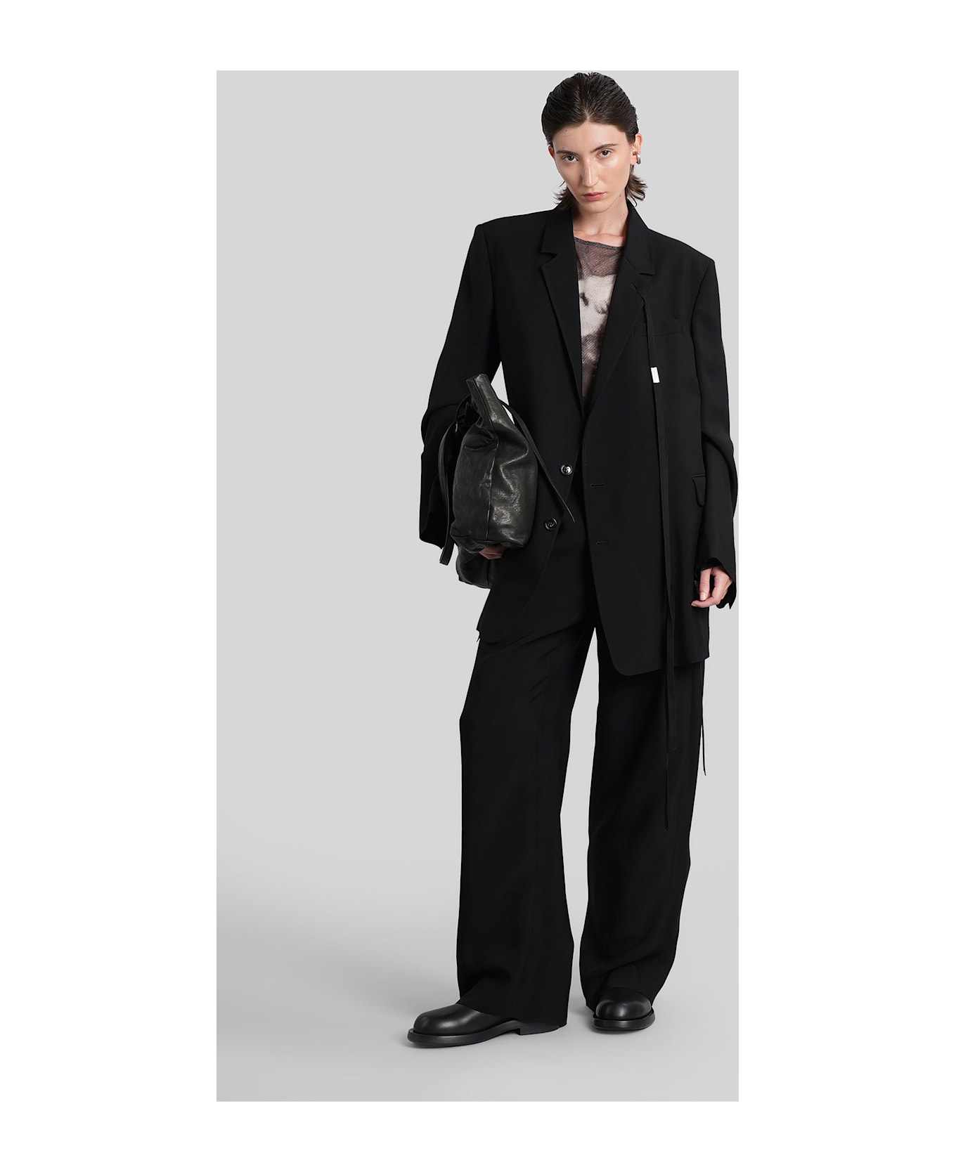 Ann Demeulemeester Agnes Blazer In Black Viscose - black