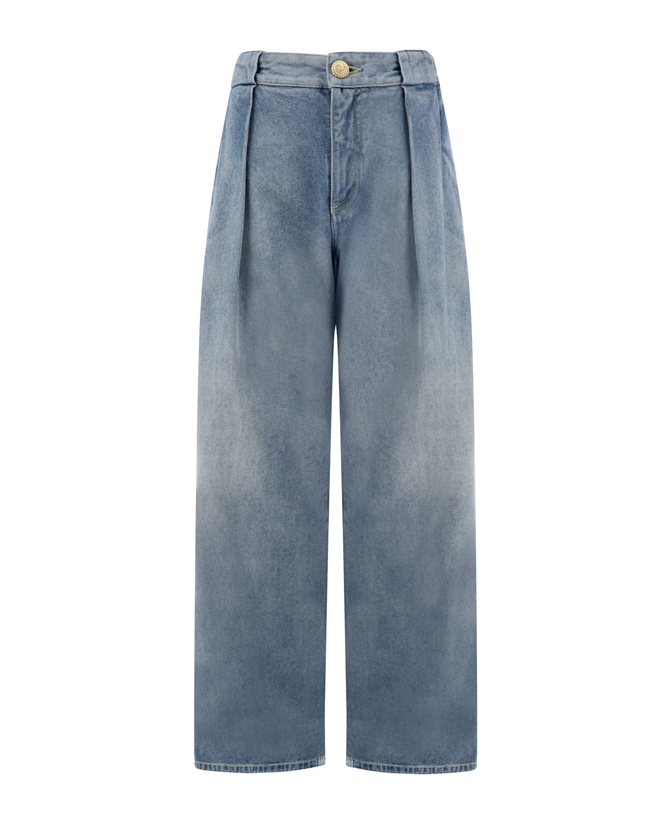 Balmain Pleated Jeans - Bleu Jean Clair