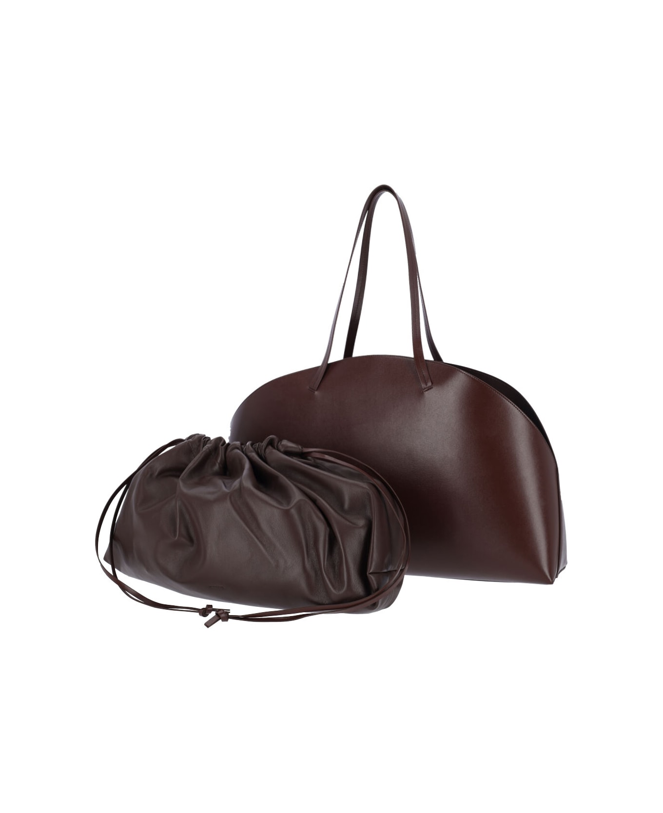 Jil Sander Large Shoulder Bag "curve Shoulder" - Brown