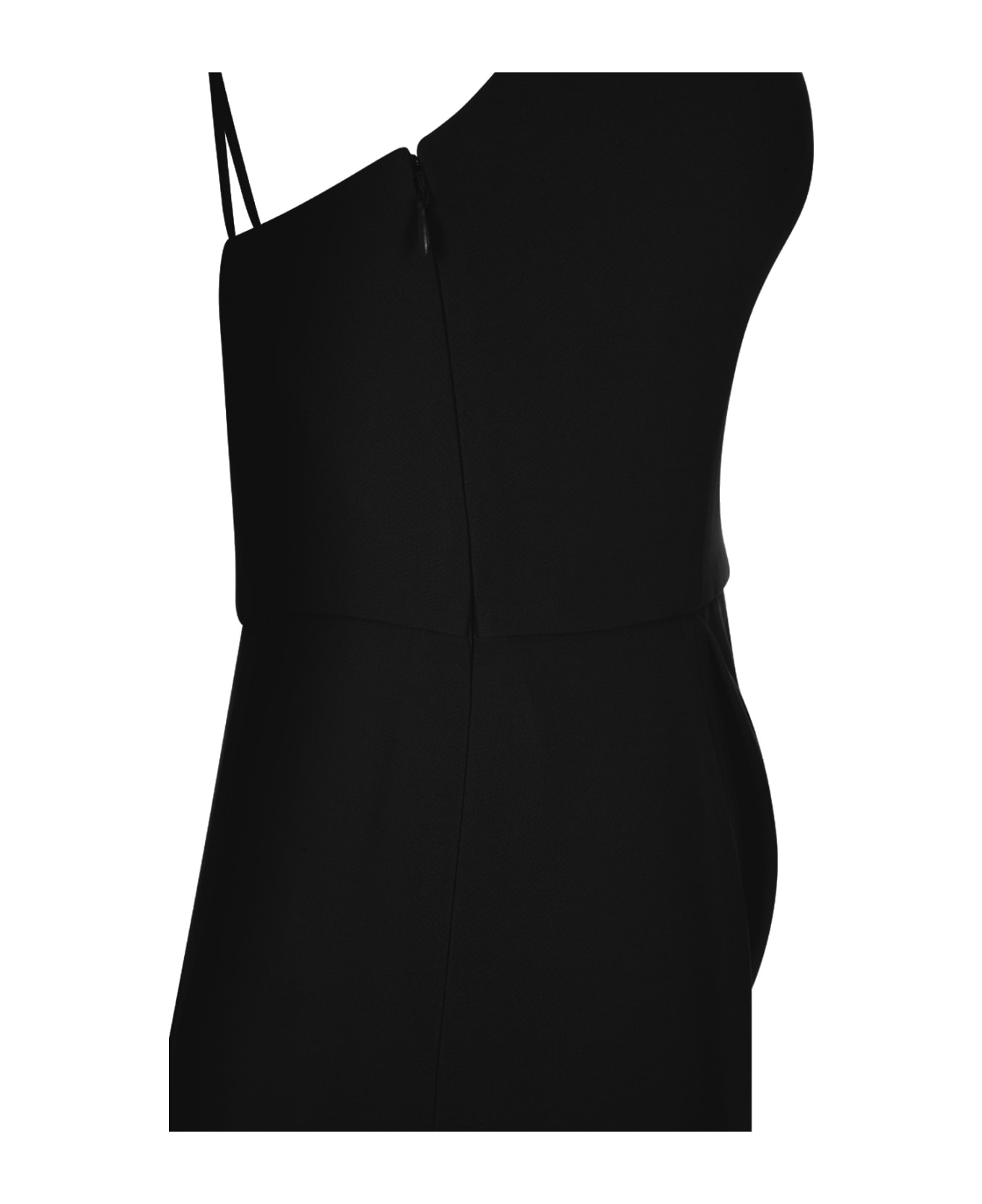 Alexander McQueen Black Midi Dress With Draping - Nero