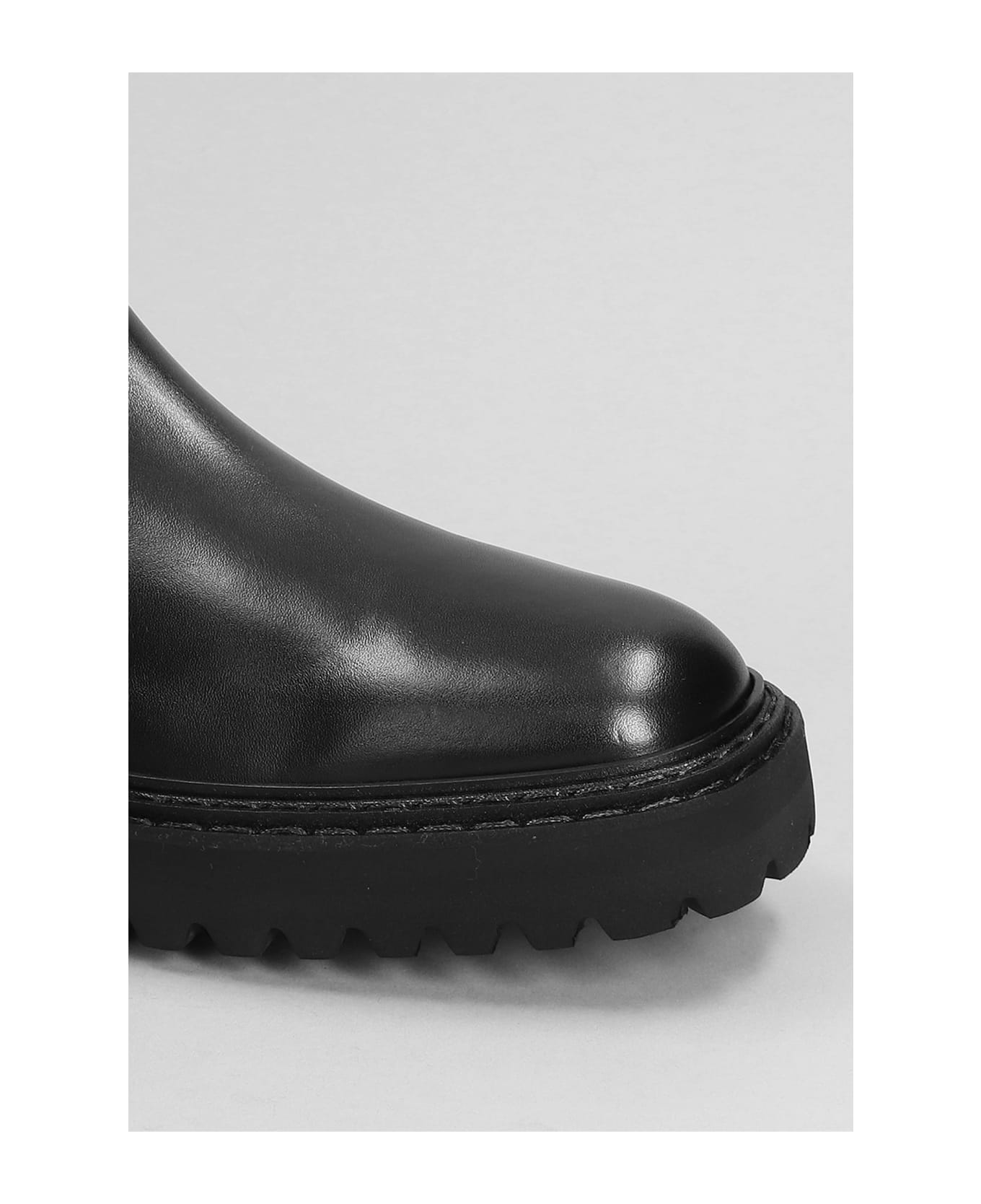 Officine Creative Pistols 003 Ankle Boots In Black Leather - black