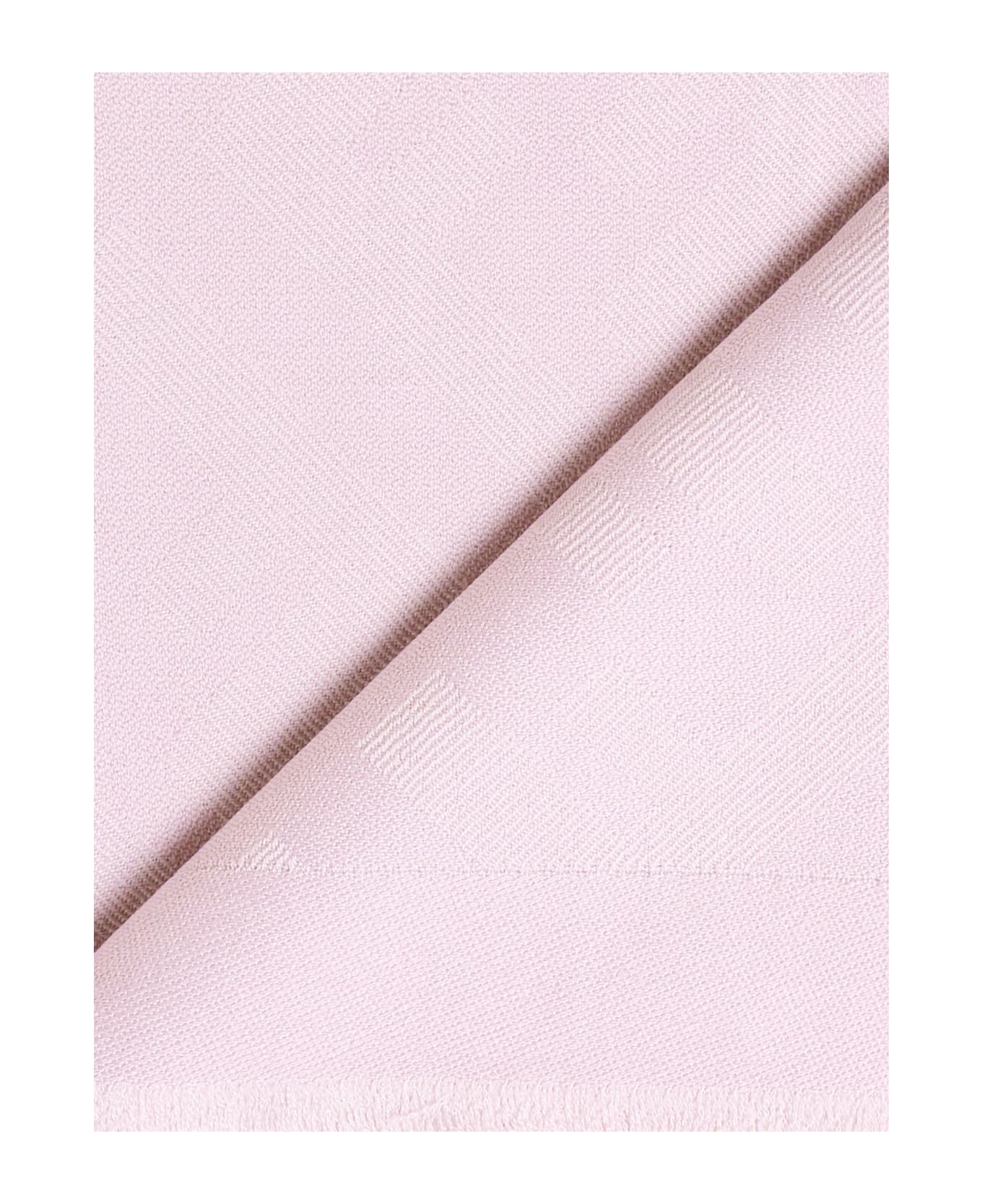 Fendi Ff Monogram Frayed Edge Scarf - Pink