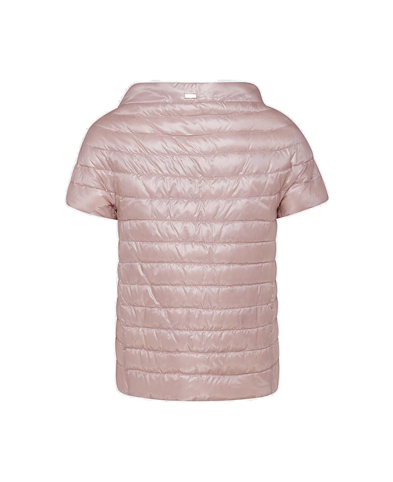 Herno Quilted Short-sleeve Jacket - Rosa Pallido