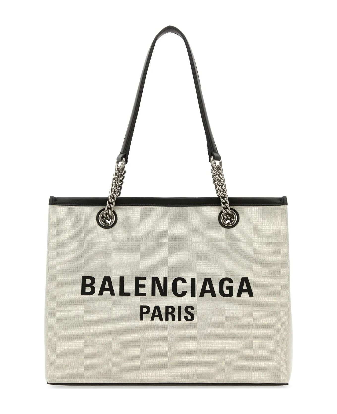 Balenciaga Ivory Canvas M Duty Free Shopping Bag - Beige