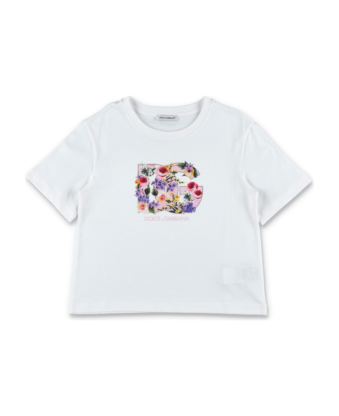 Dolce & Gabbana Cotton Garden Print T-shirt - WHITE