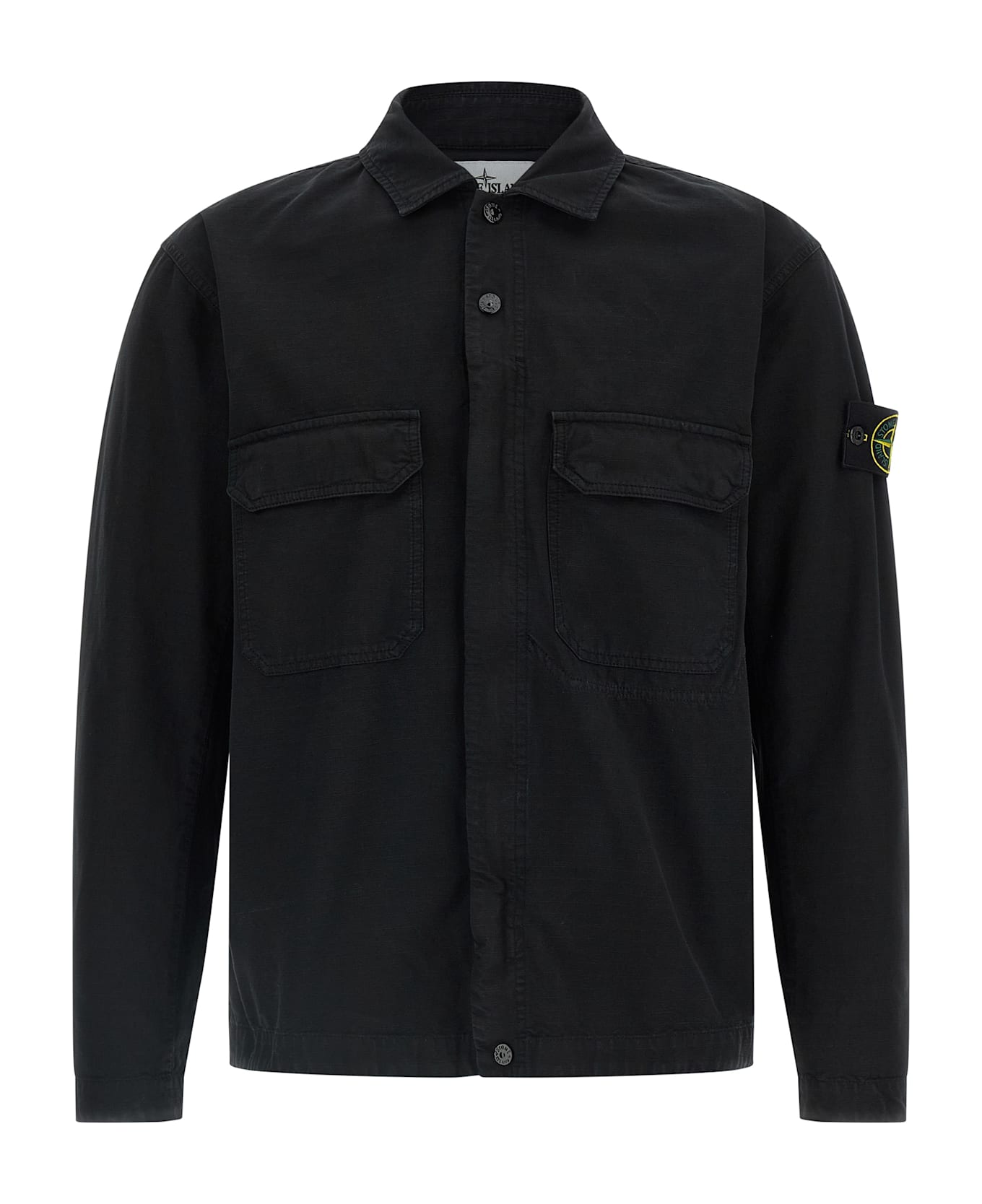 Stone Island Raw Cotton Overshirt - Black  