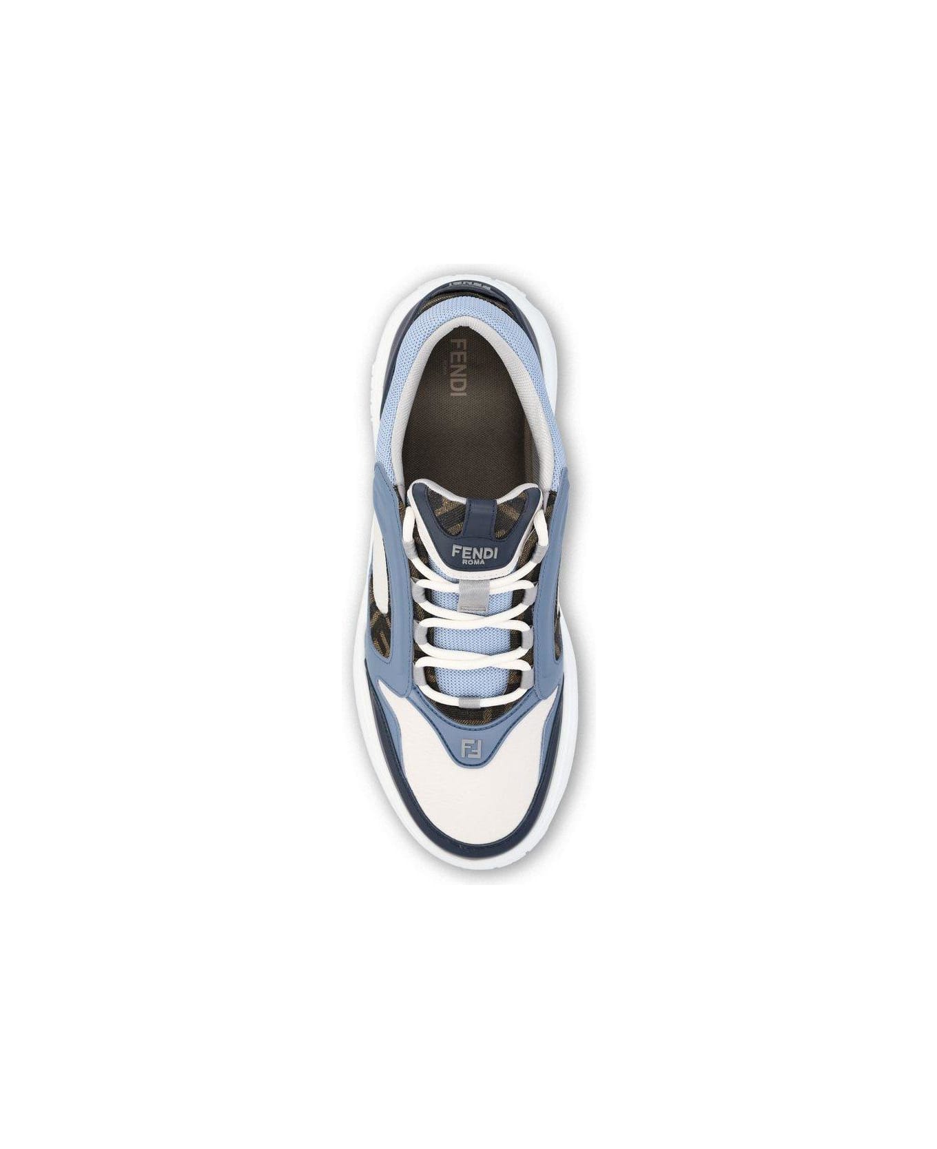 Fendi Force Lace-up Sneakers - BLUBERRY+BIAN+CELEST