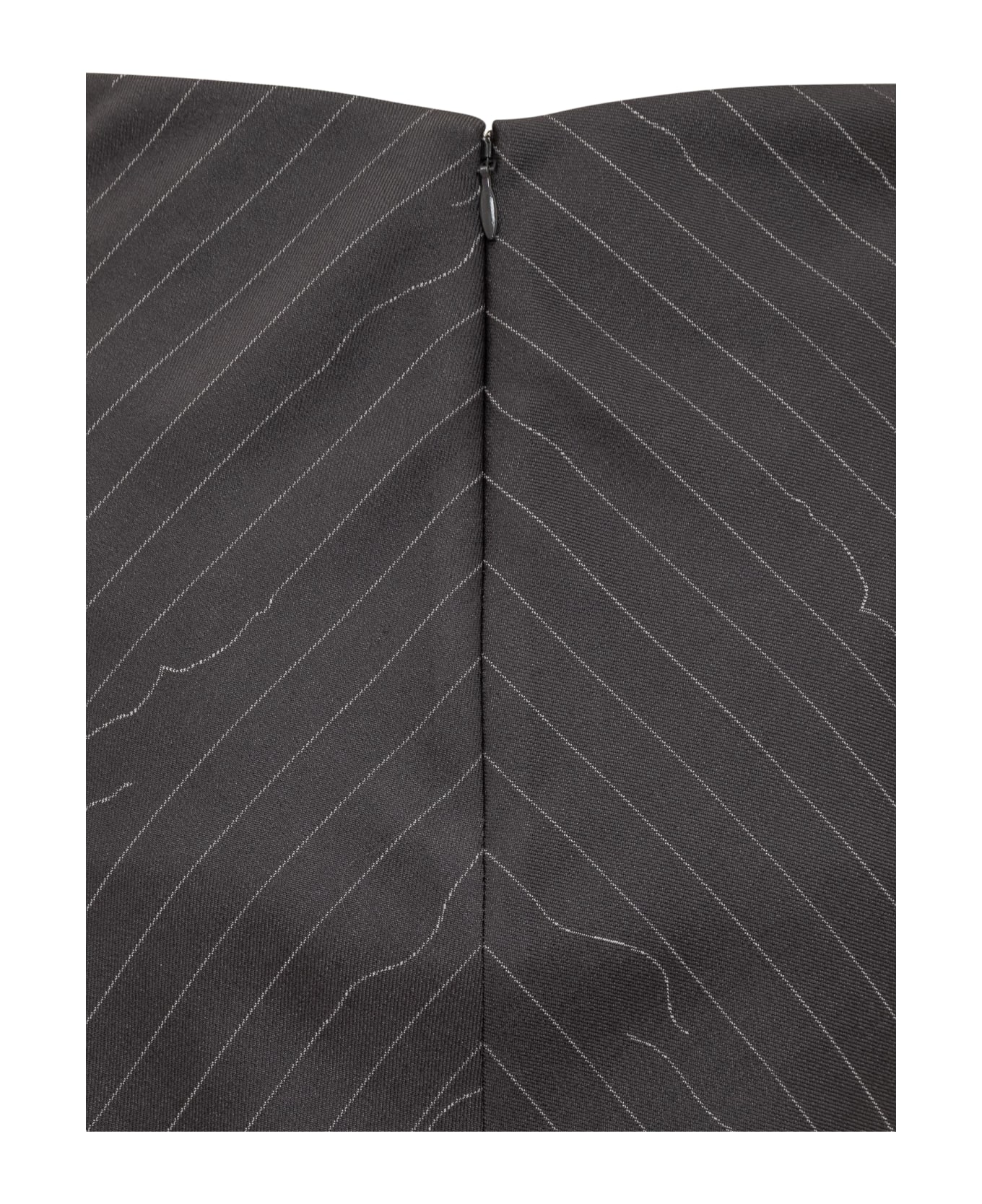Off-White Pinstripe Twist Skirt - Grey