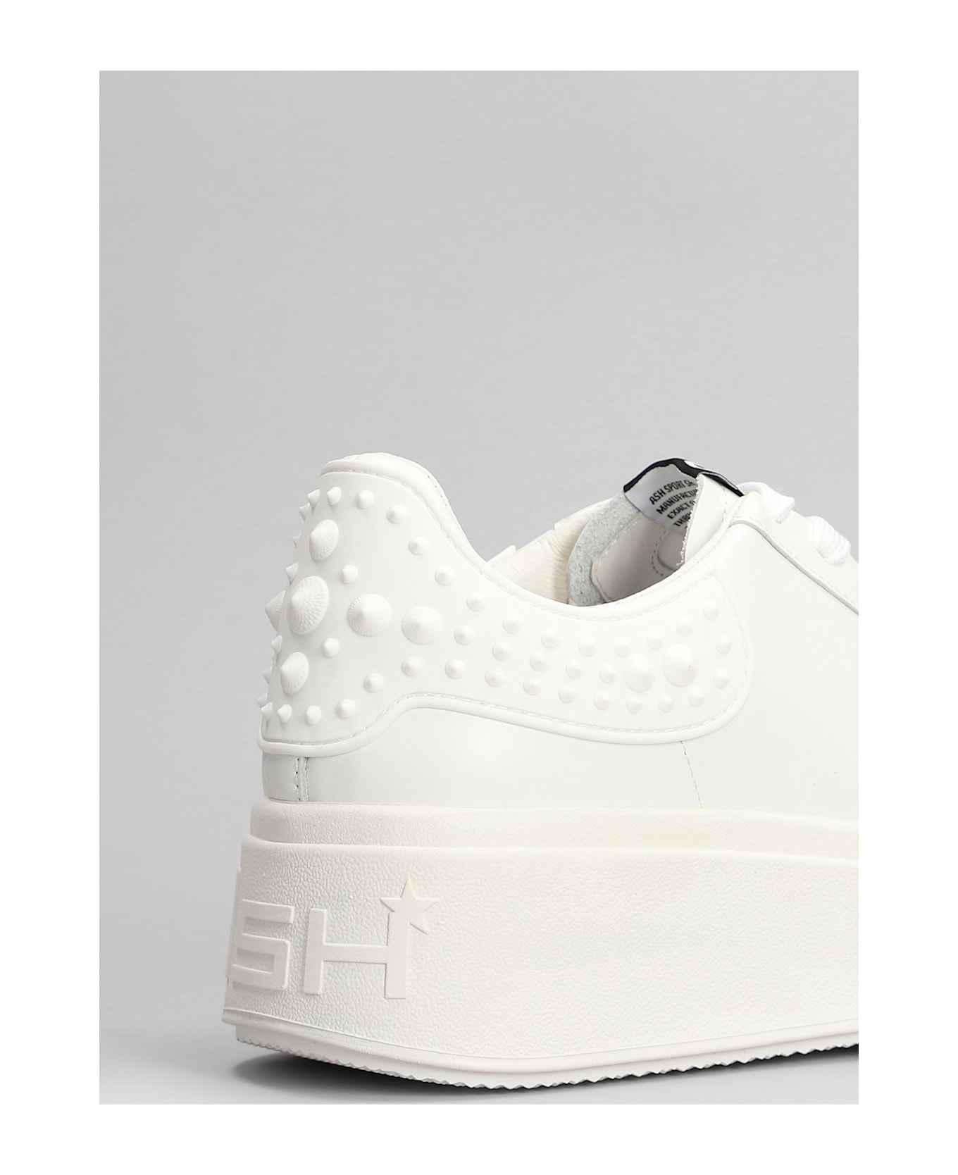 Ash Moby Rubber Sneakers In White Leather - white