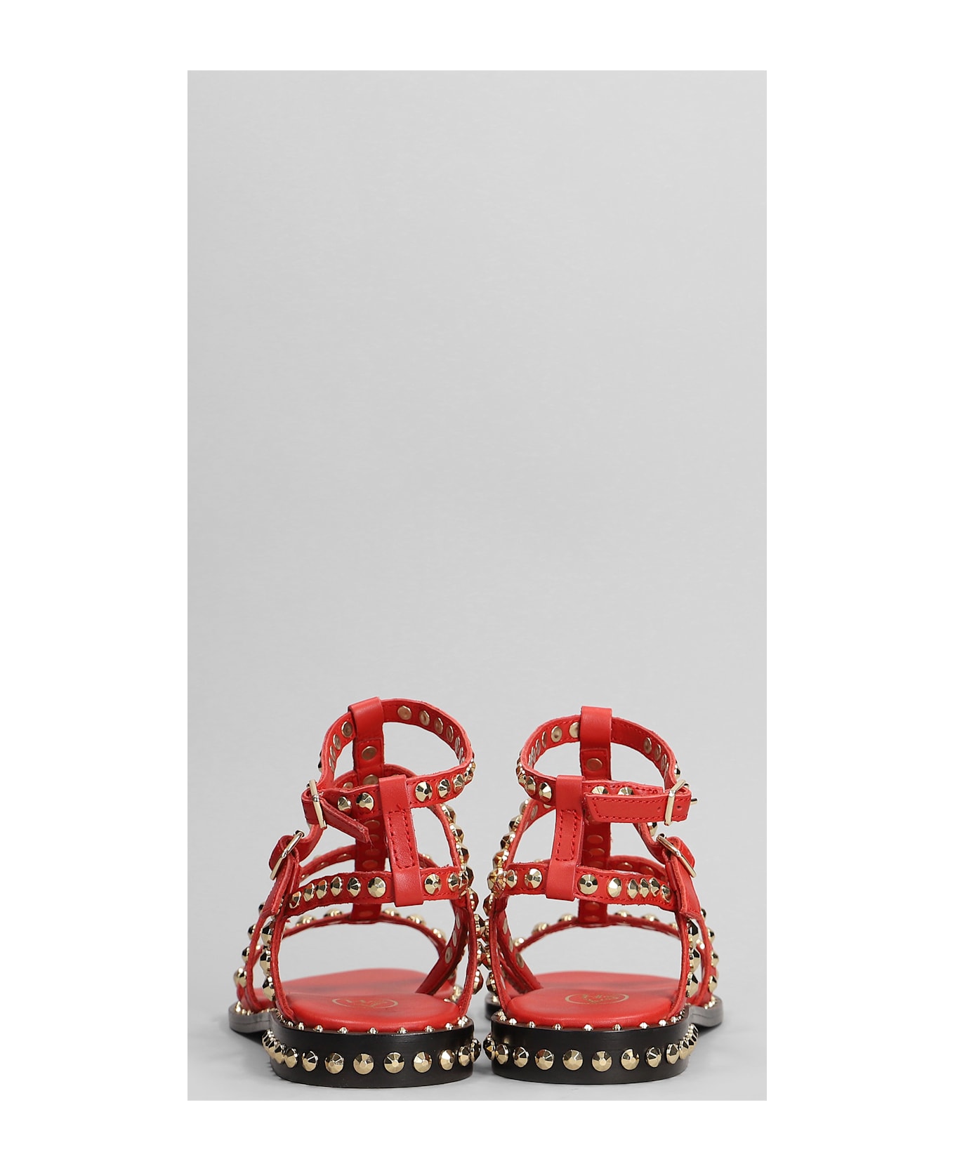 Ash Precious Flats In Red Leather - red