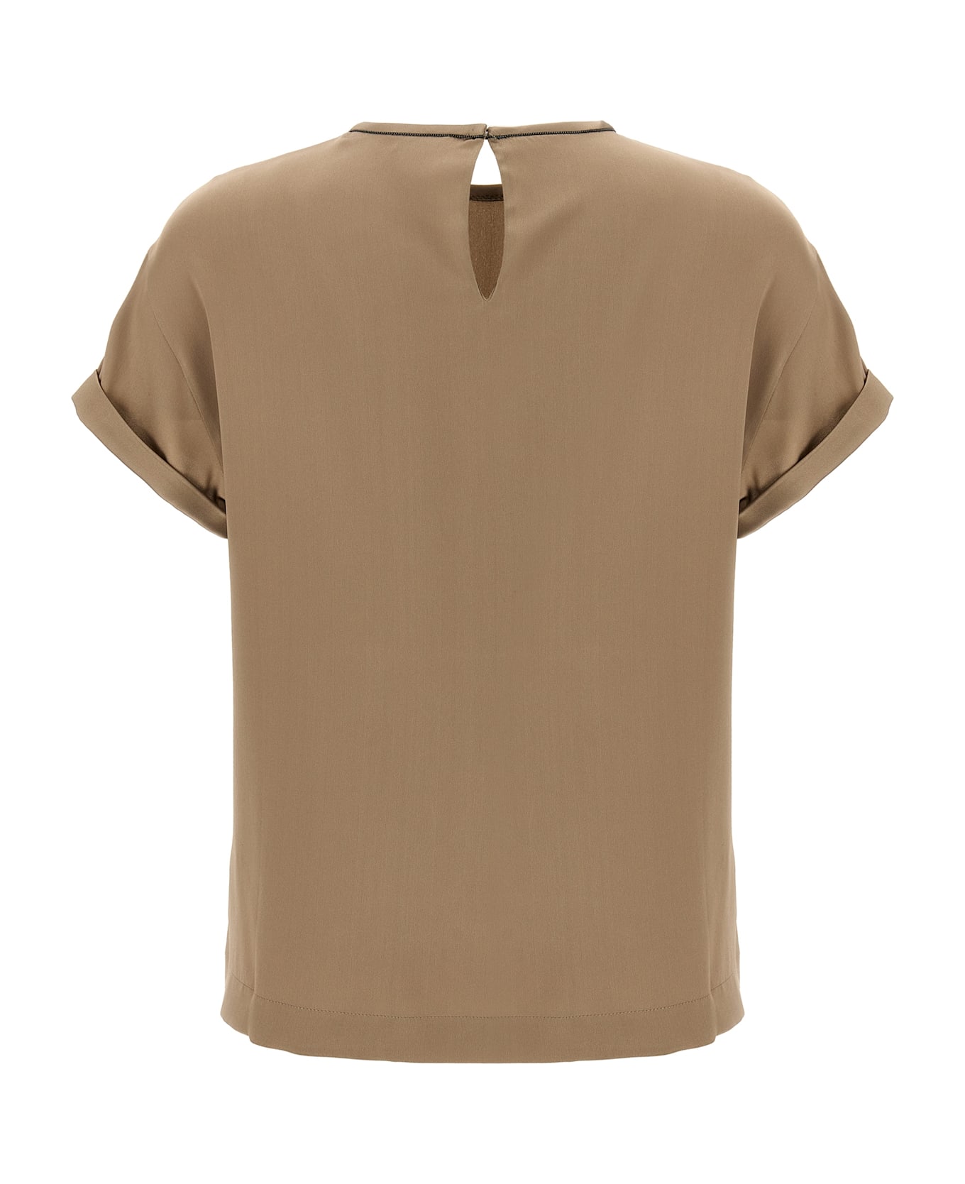 Brunello Cucinelli Monile Silk Blouse - Gray